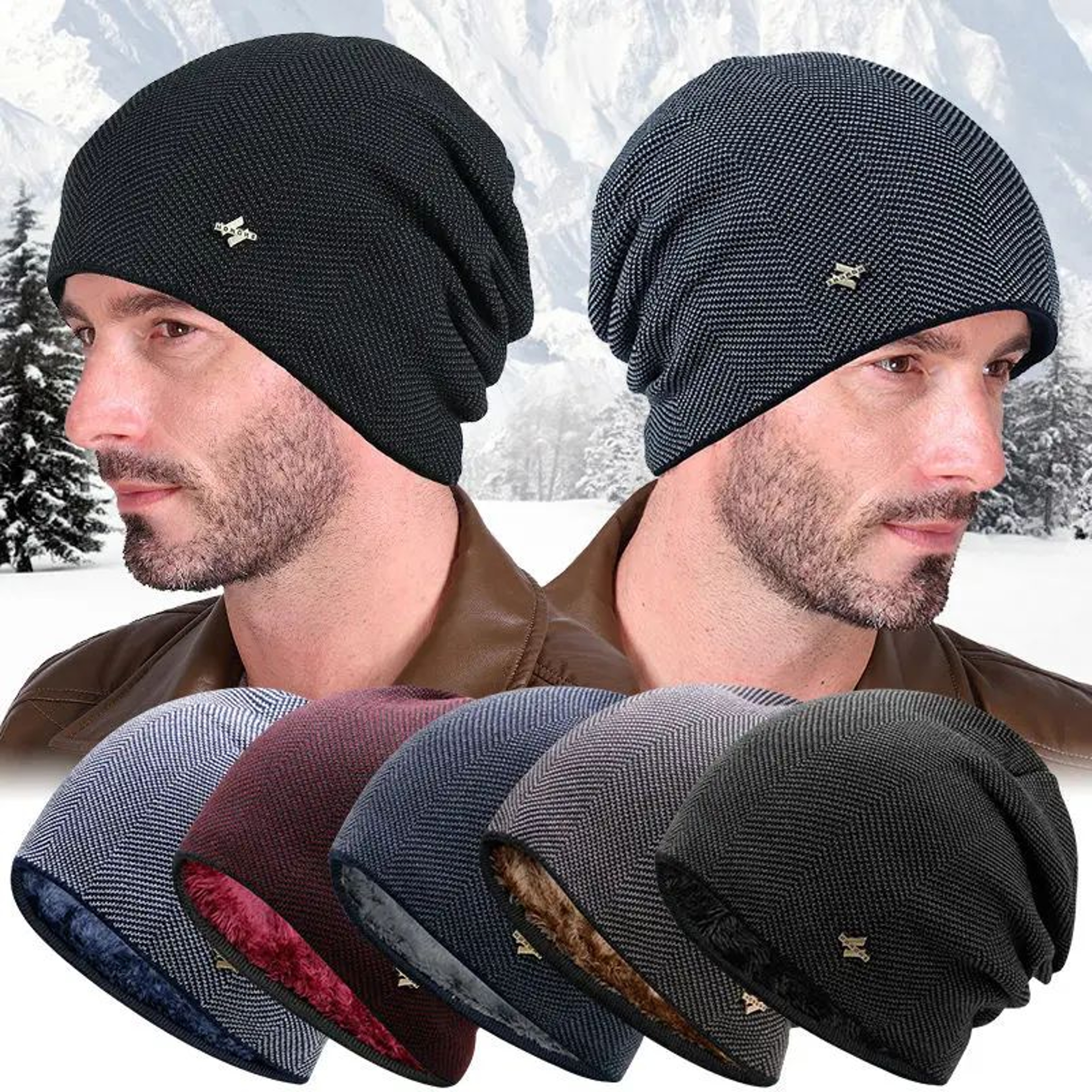 Unisex Thick Knitted Winter Beanie Hat 5