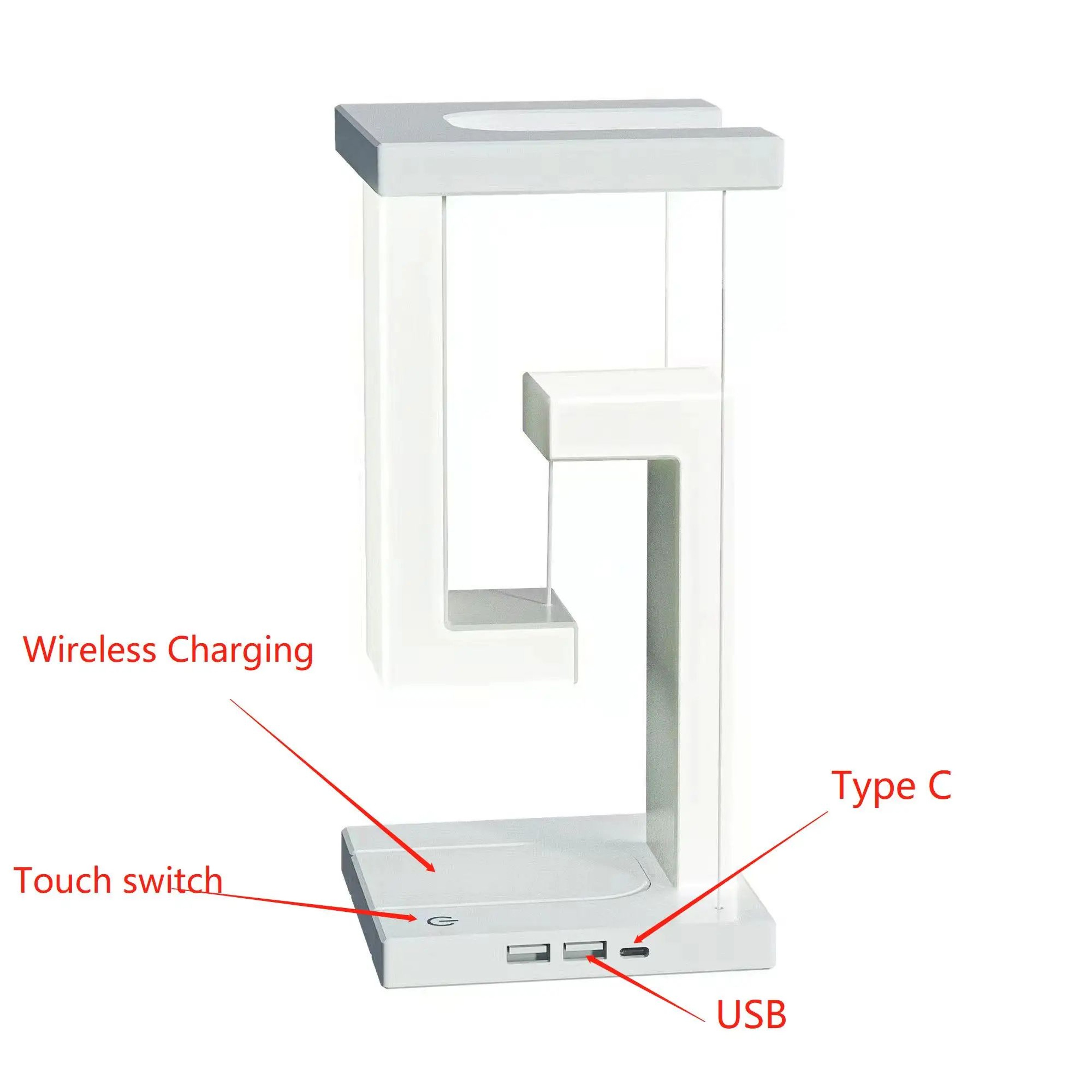 Floating LED Lamp With 10W Detachable Wireless Charger 8
