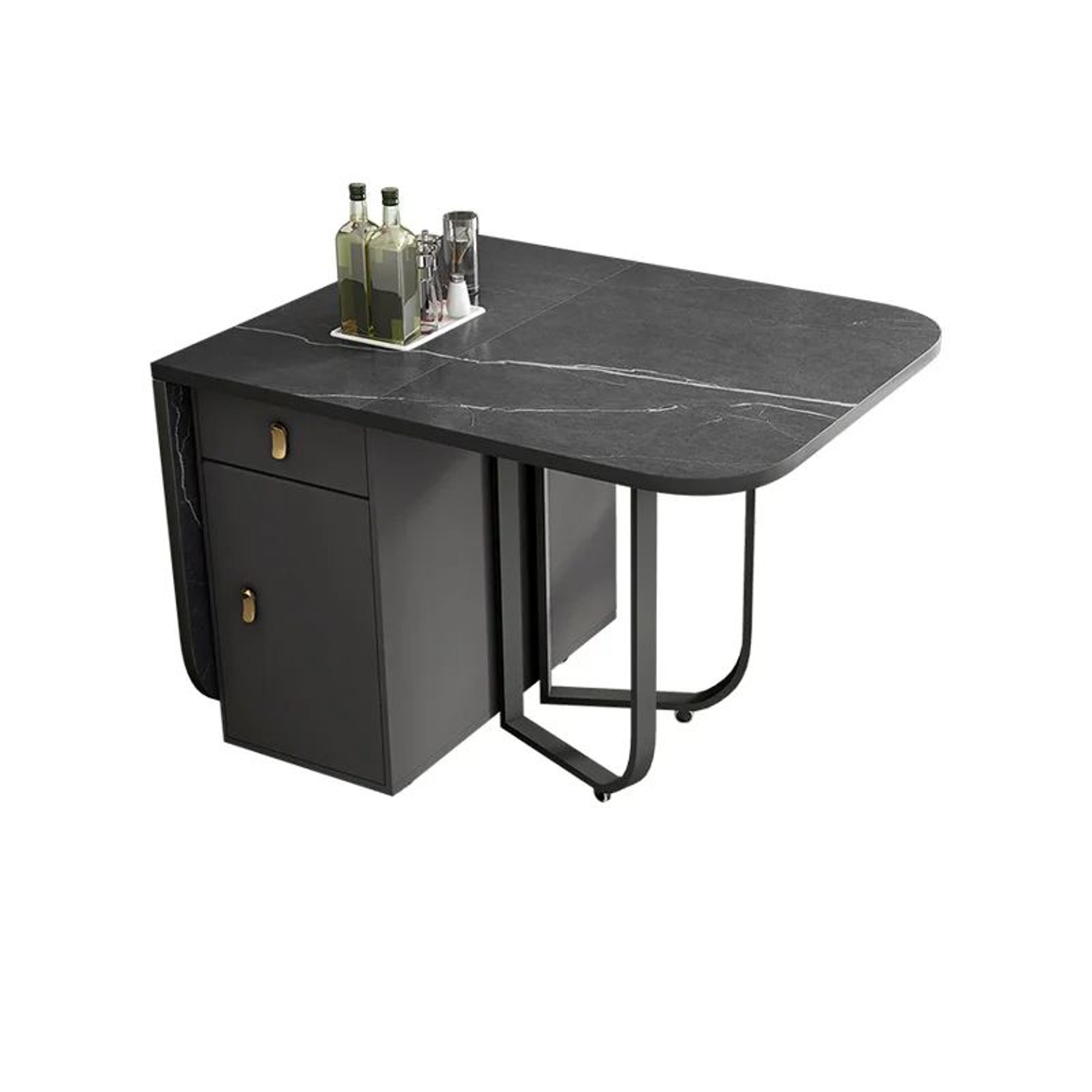 Folding Rectangle Dining Table With Chairs Set 9
