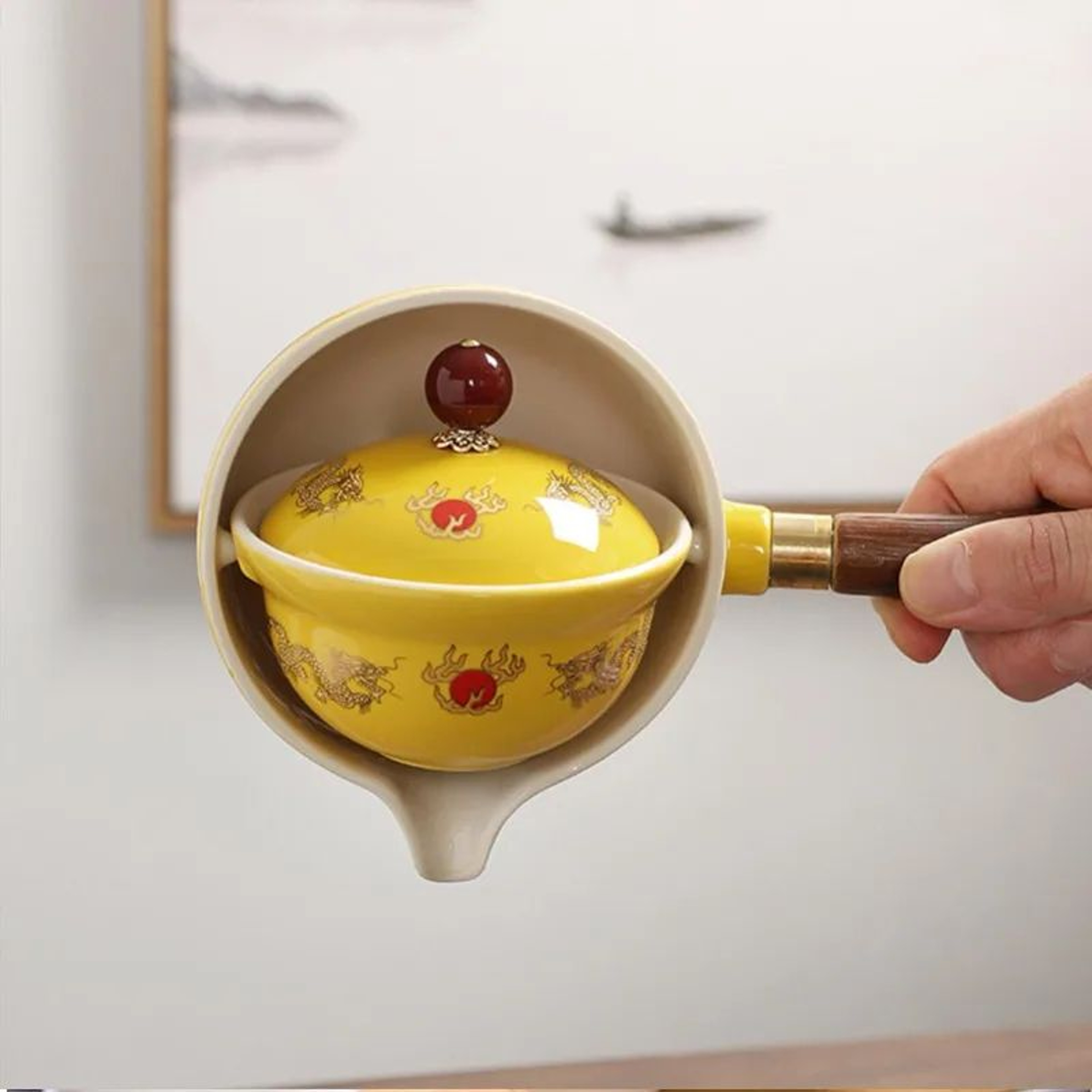 Automatic Rotating Ceramic Teapot Kungfu Tea Maker 4