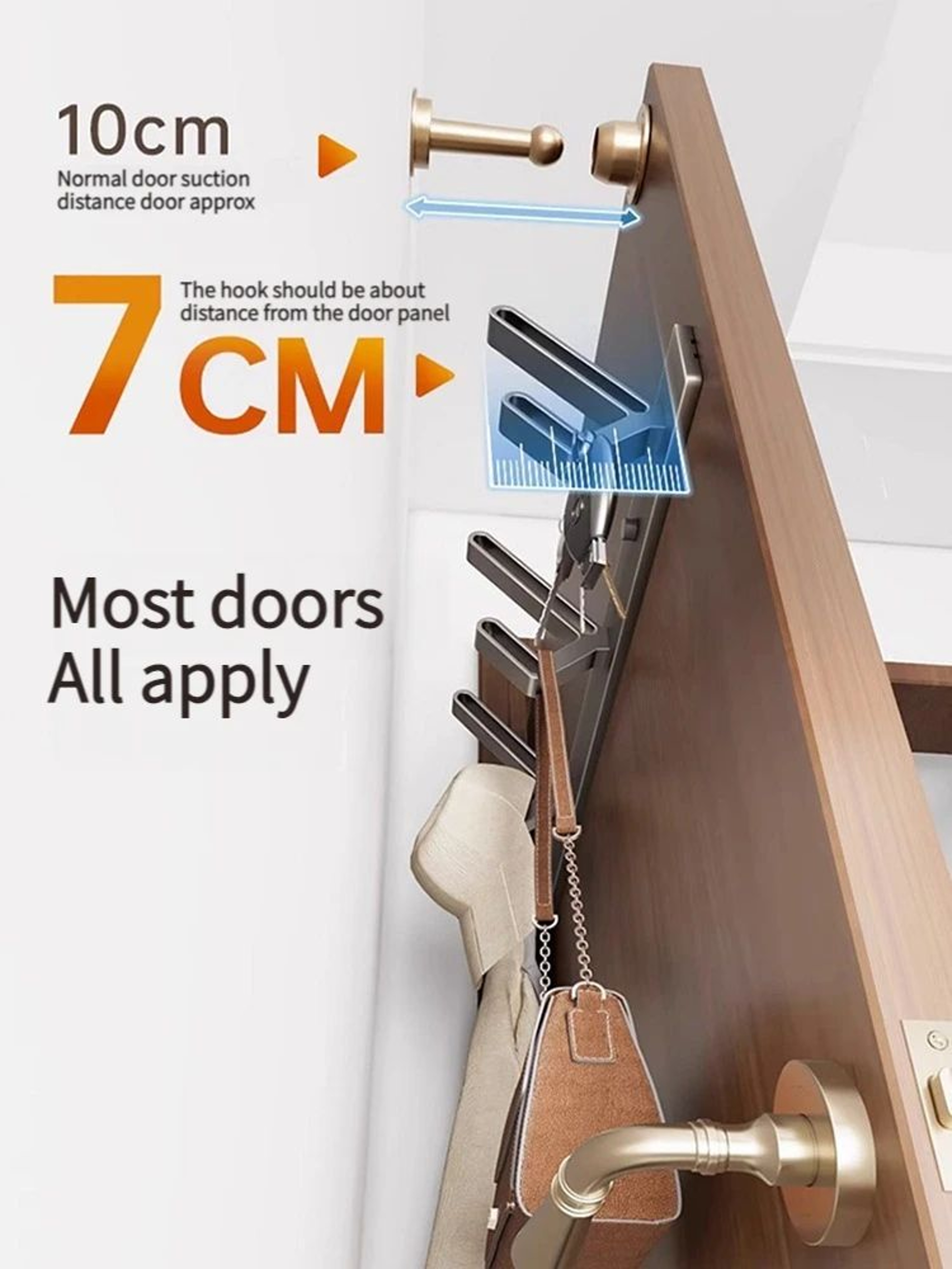 No Drill Aluminum Wall And Door Hook 1