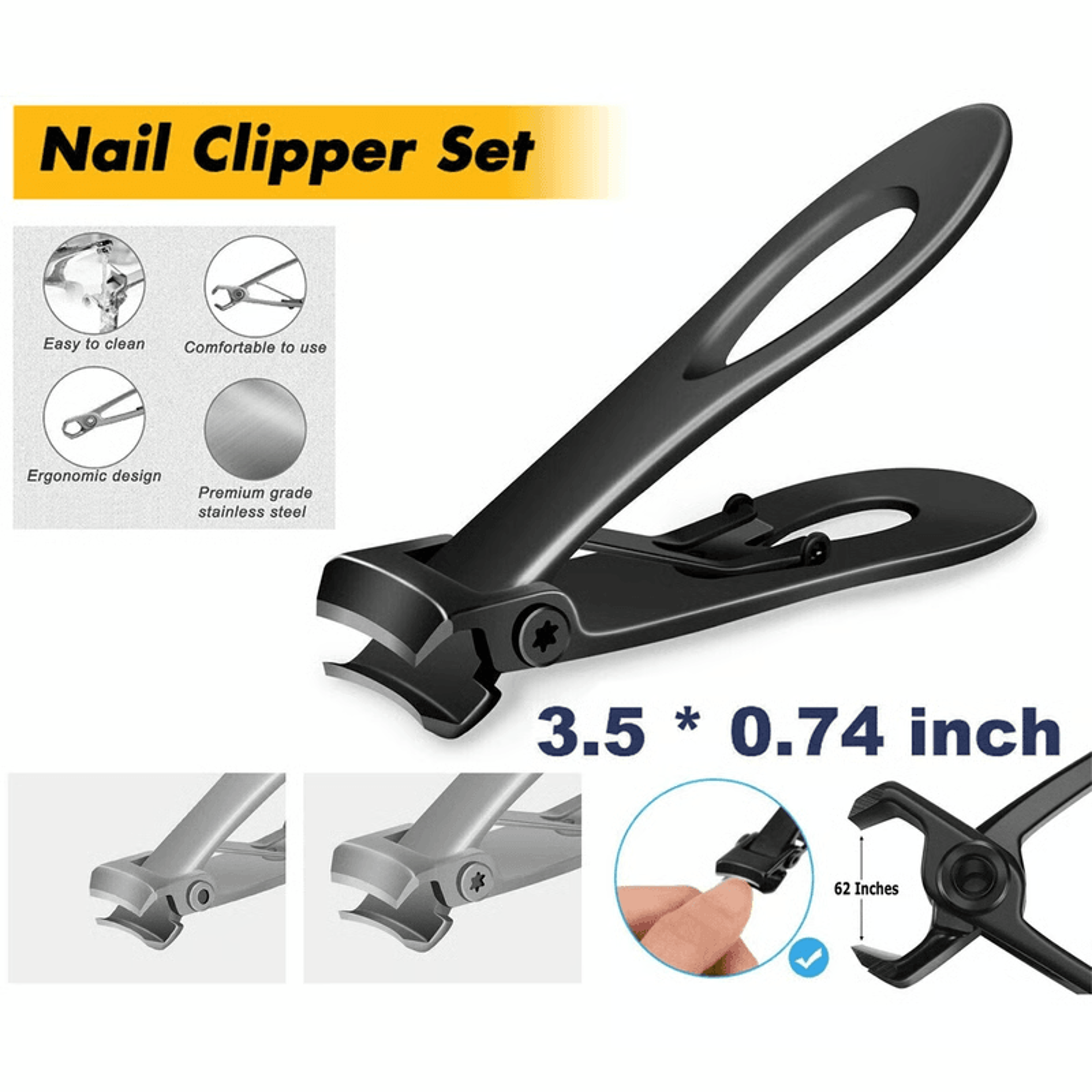 Extra Large Toenail Clippers For Thick Hard Nails Clean Controlled Trims 1