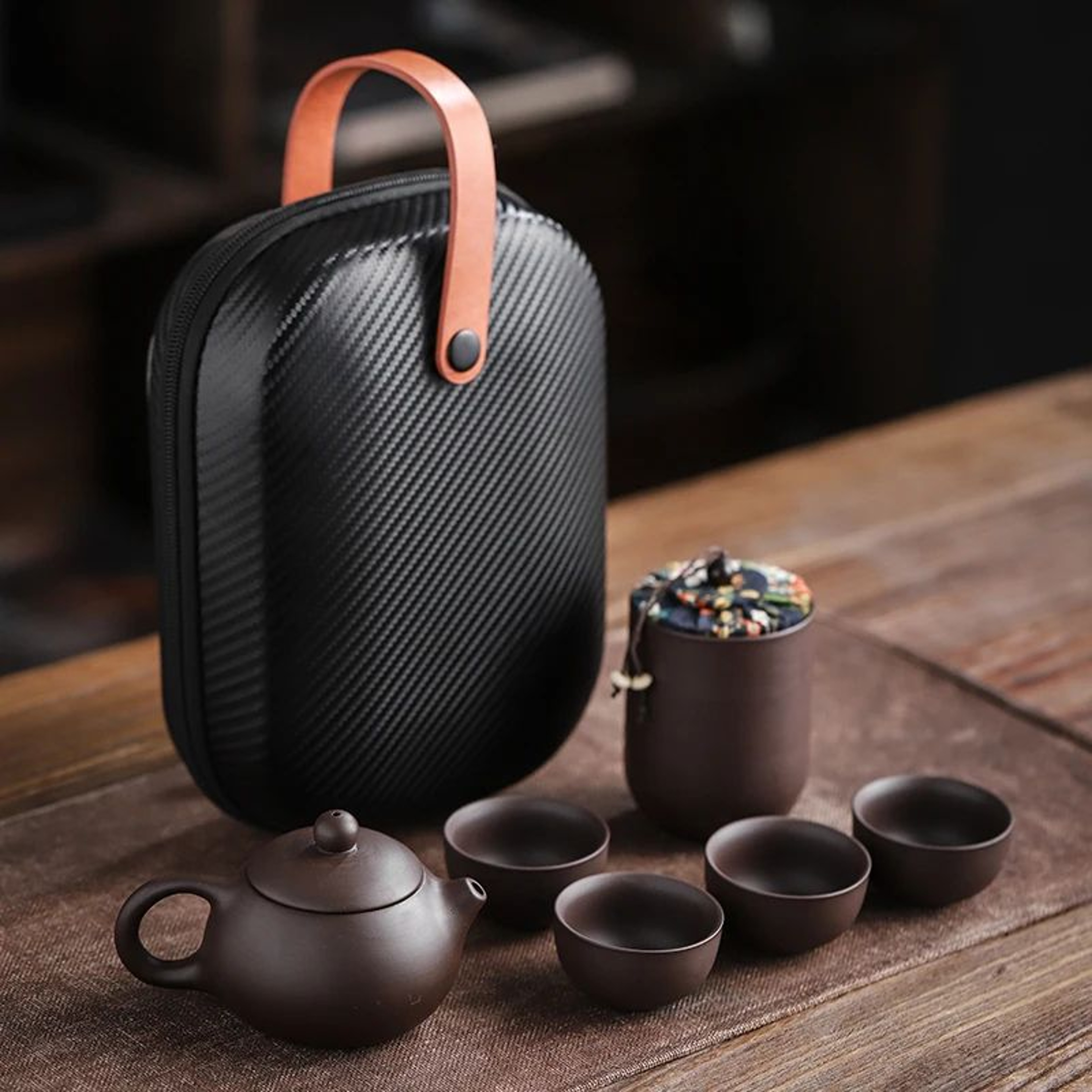 Portable Purple Sand Gaiwan Tea Set For Travel 2