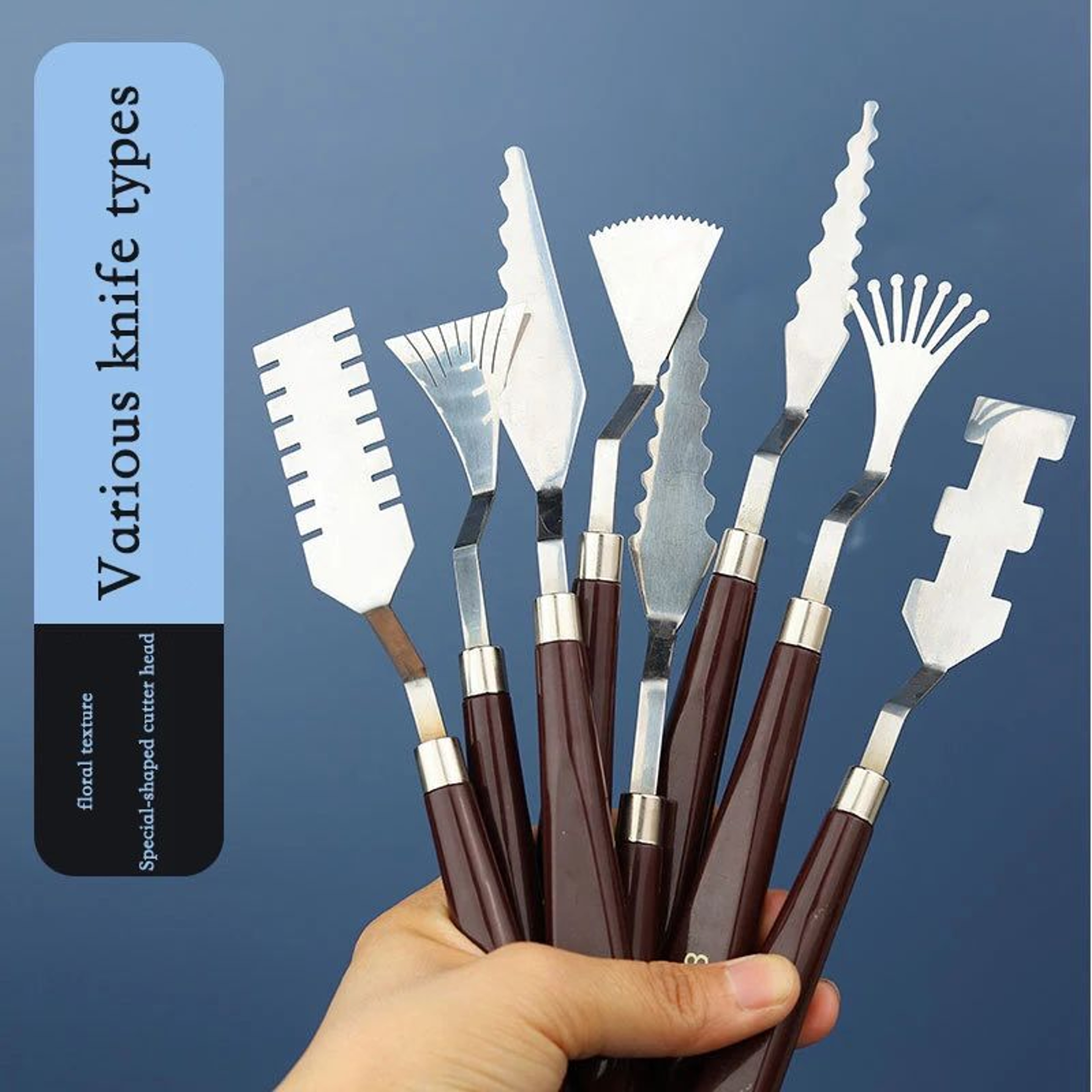 9 Piece Flower Texture Palette Knife Art Set 4