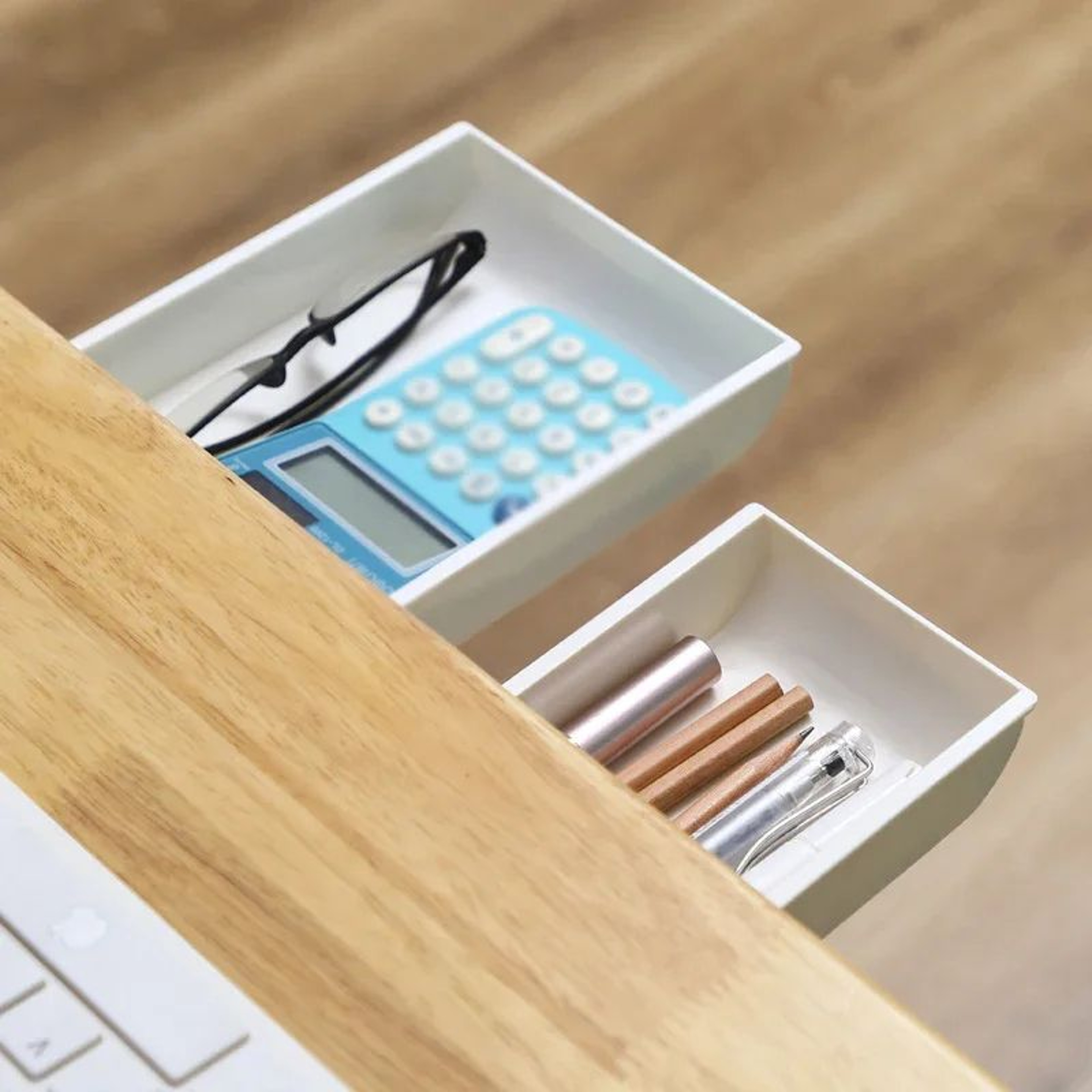Under Desk Self Stick Hidden Storage Drawer Box 7