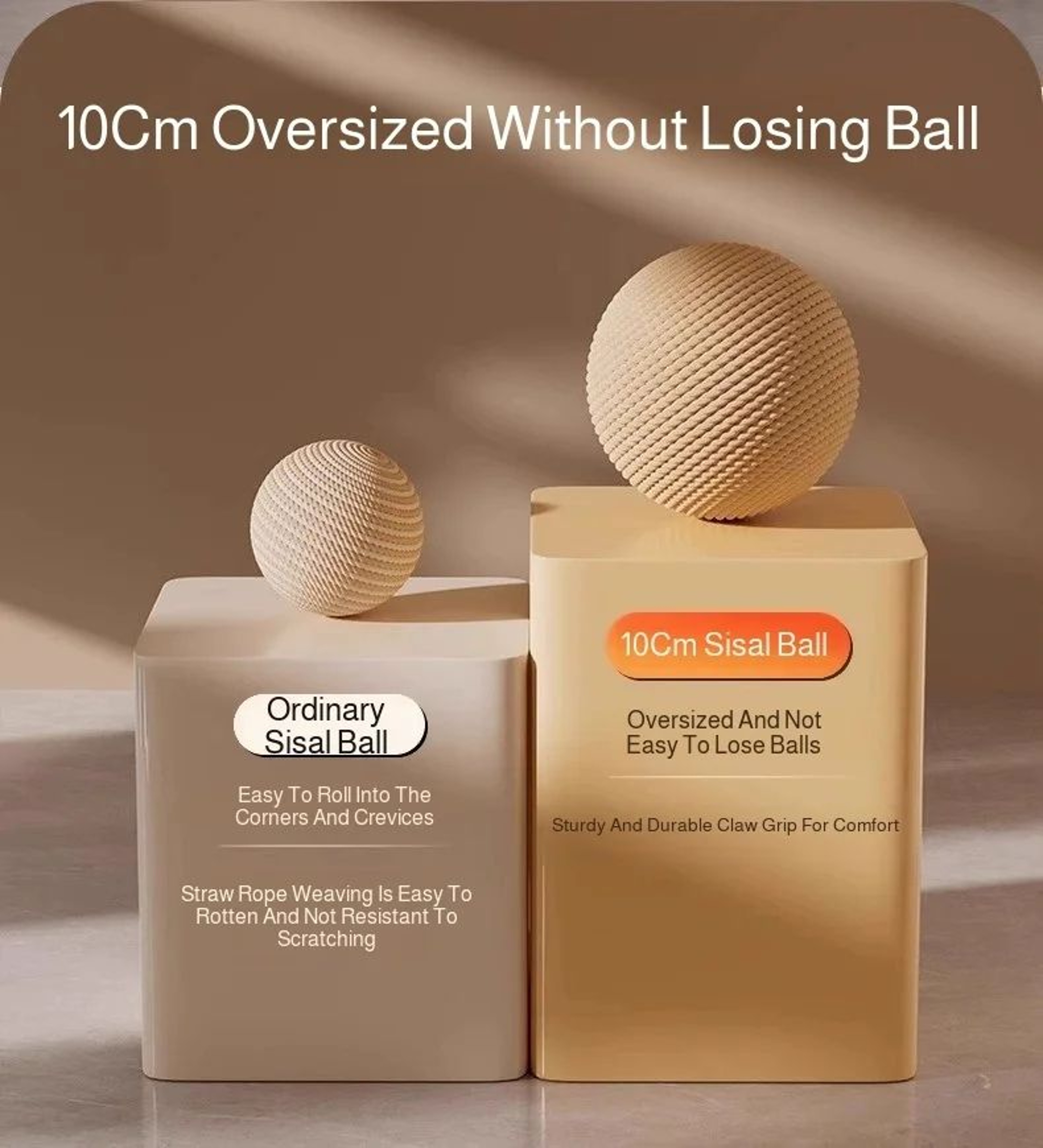 Interactive Sisal Cat Scratching Ball Toy 8 To 10cm 10