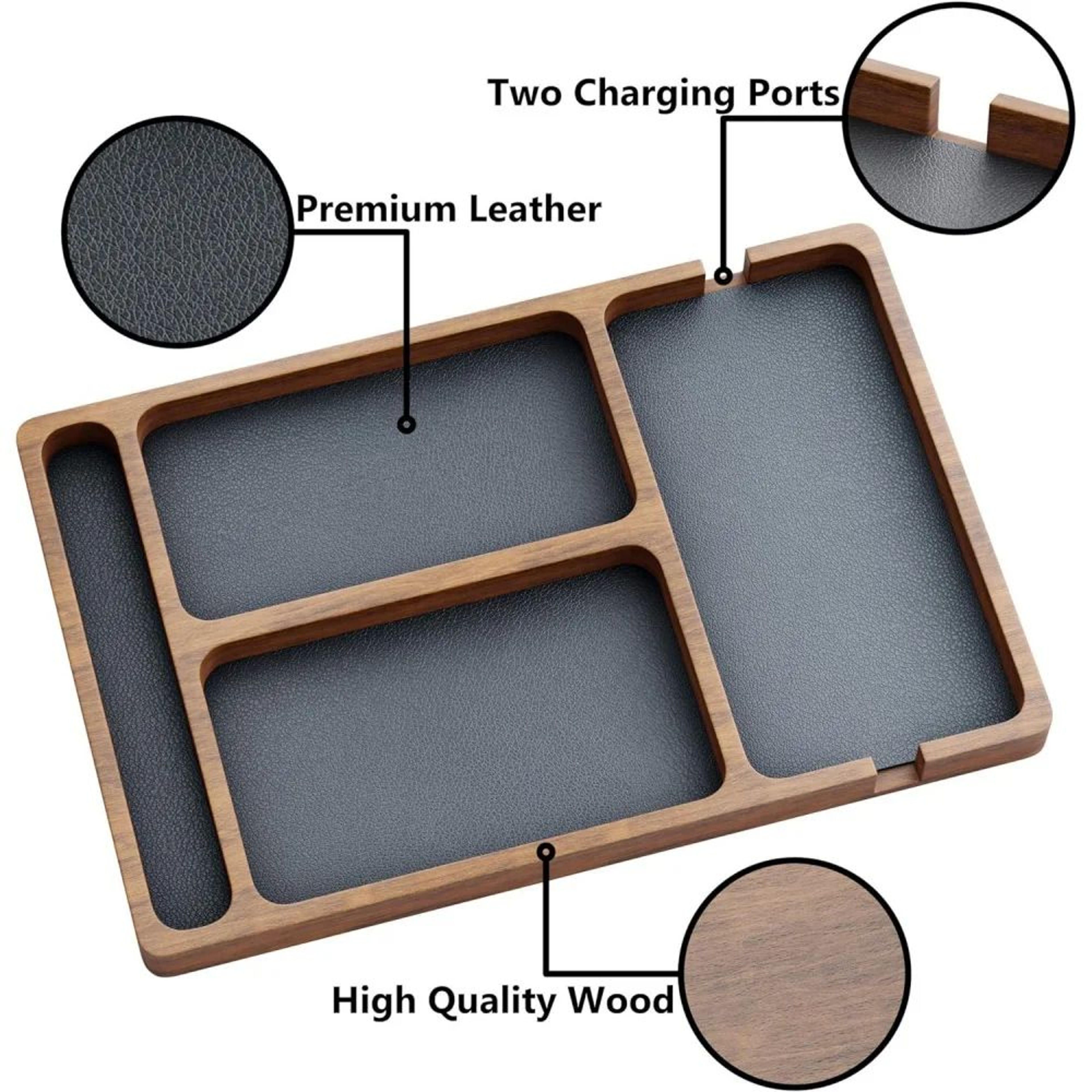 Wooden Desktop Storage Box With Solid Wood Grid 1