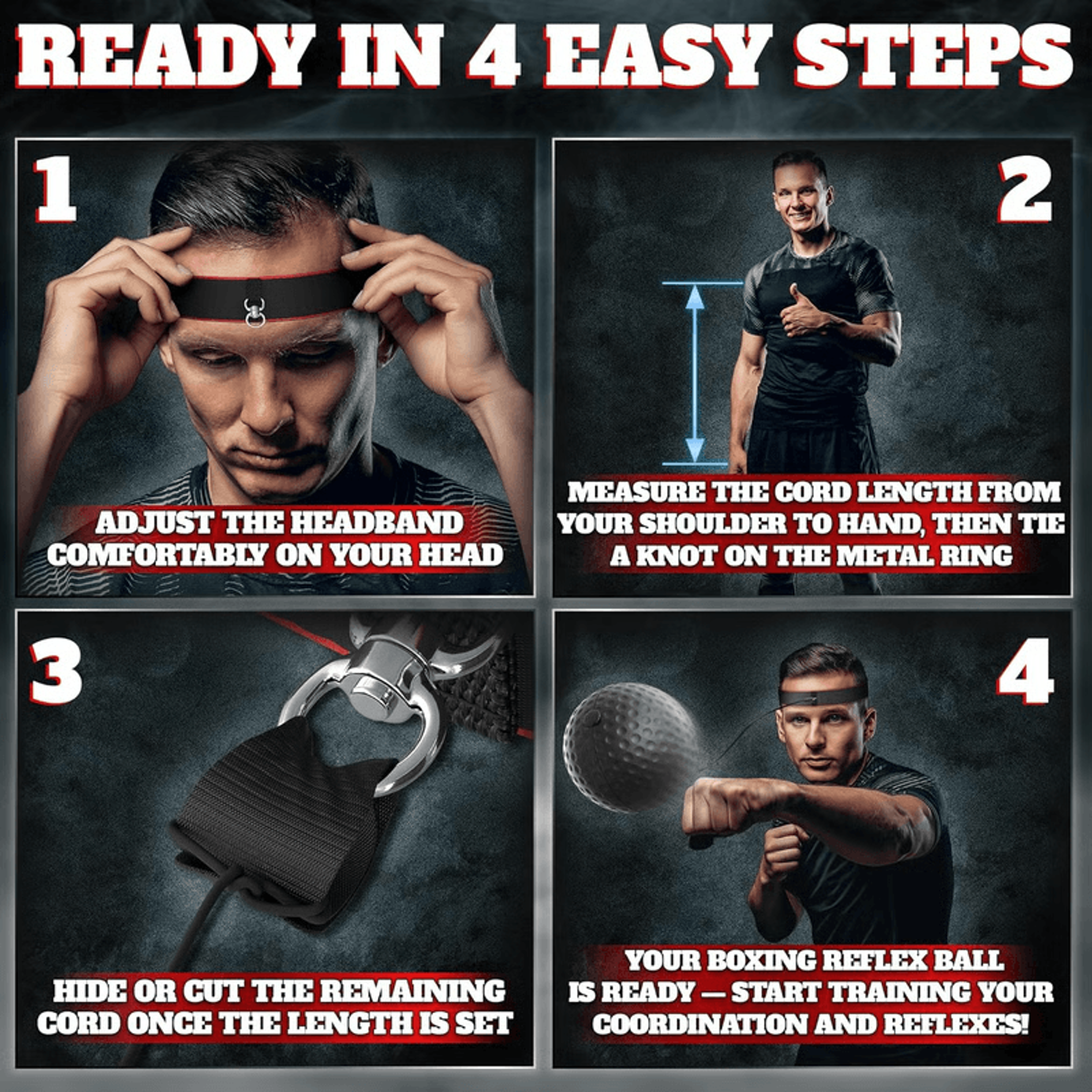 Boxing Reflex Ball Headband Set  Improve Speed Focus  HandEye Coordination 6