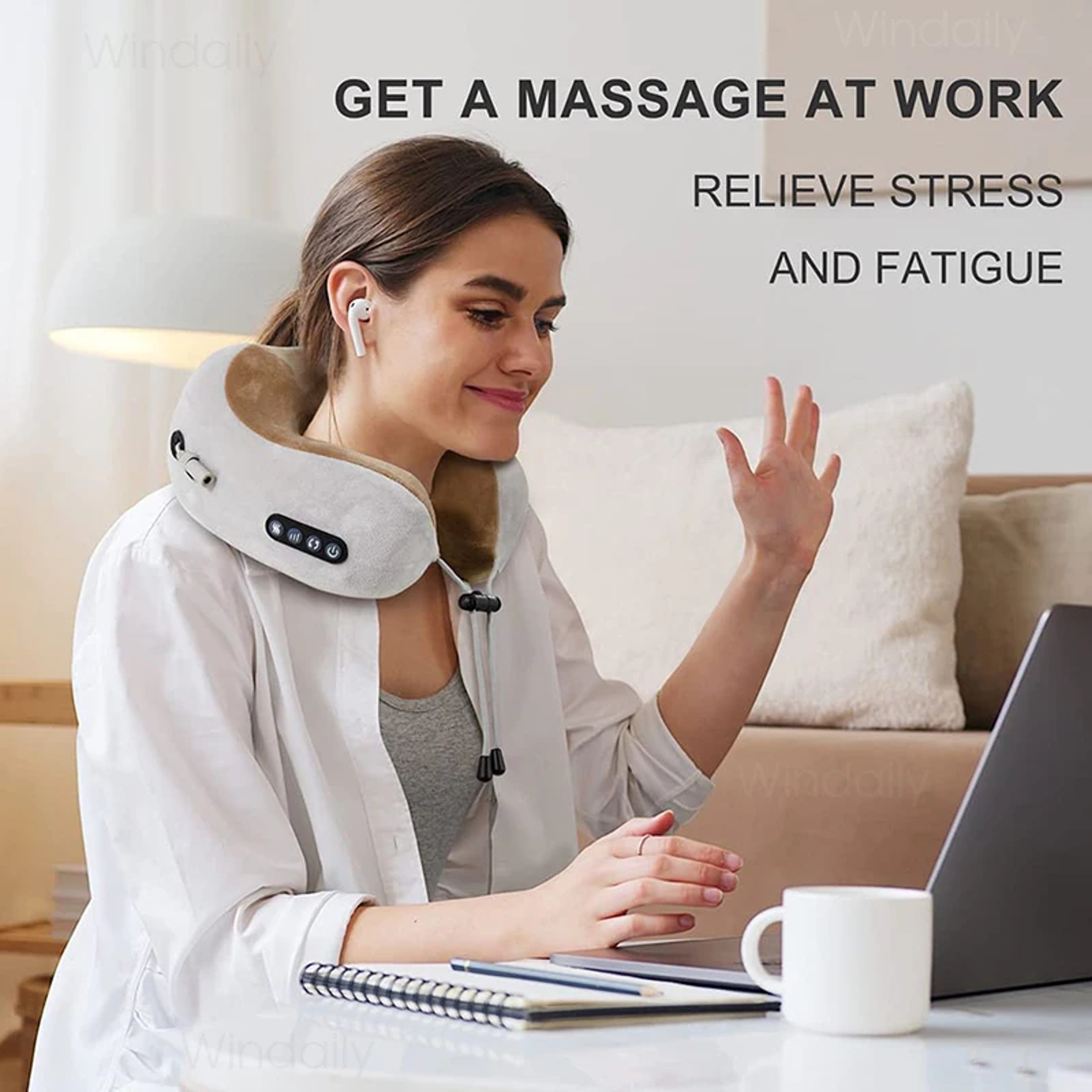 Electric Neck Massager with Heat & 3D Kneading for Neck and Shoulder Relief – view 6