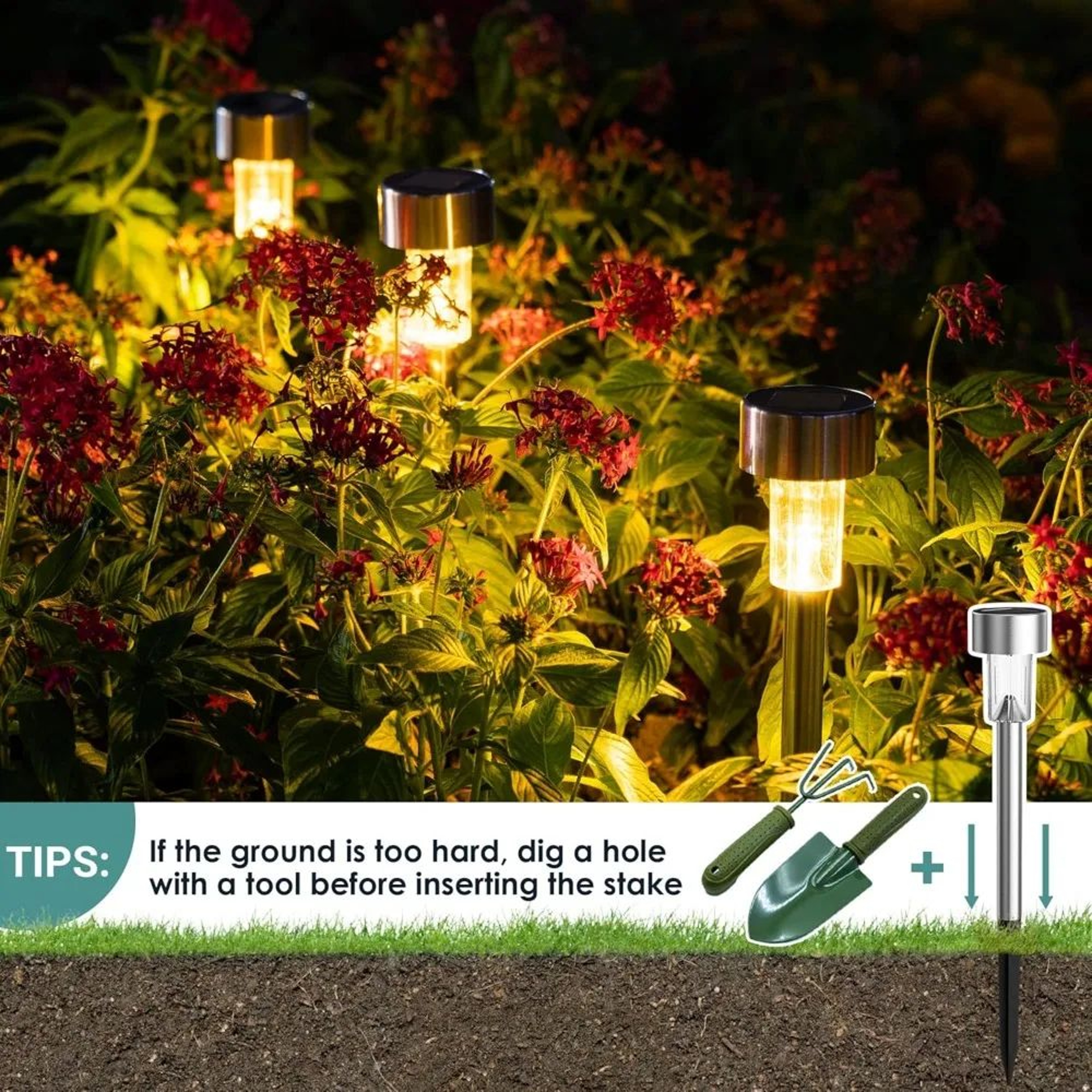10 Piece Solar LED Garden Path Lights Set 2