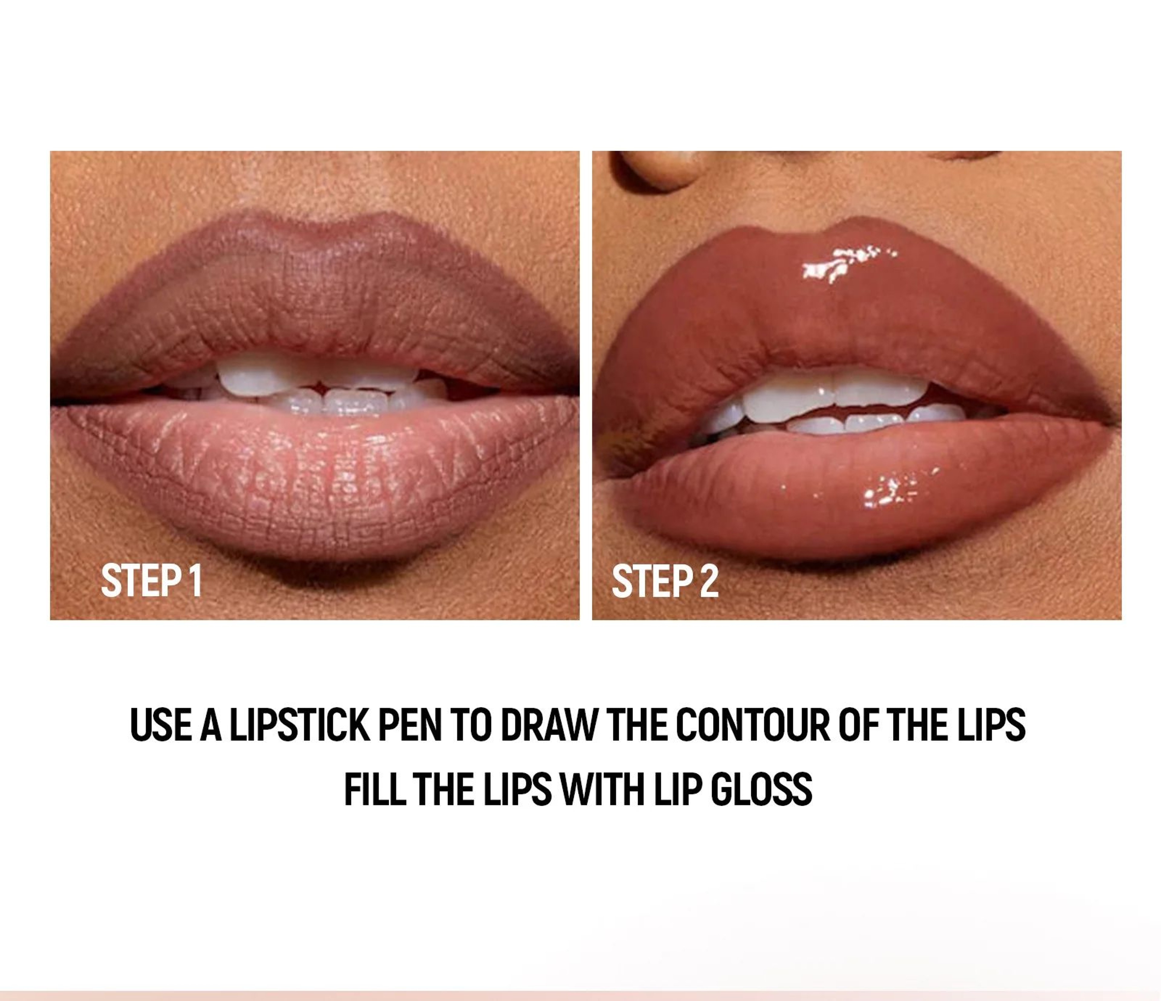 Black Brown DoubleHead Lip Liner And Gloss Set 9