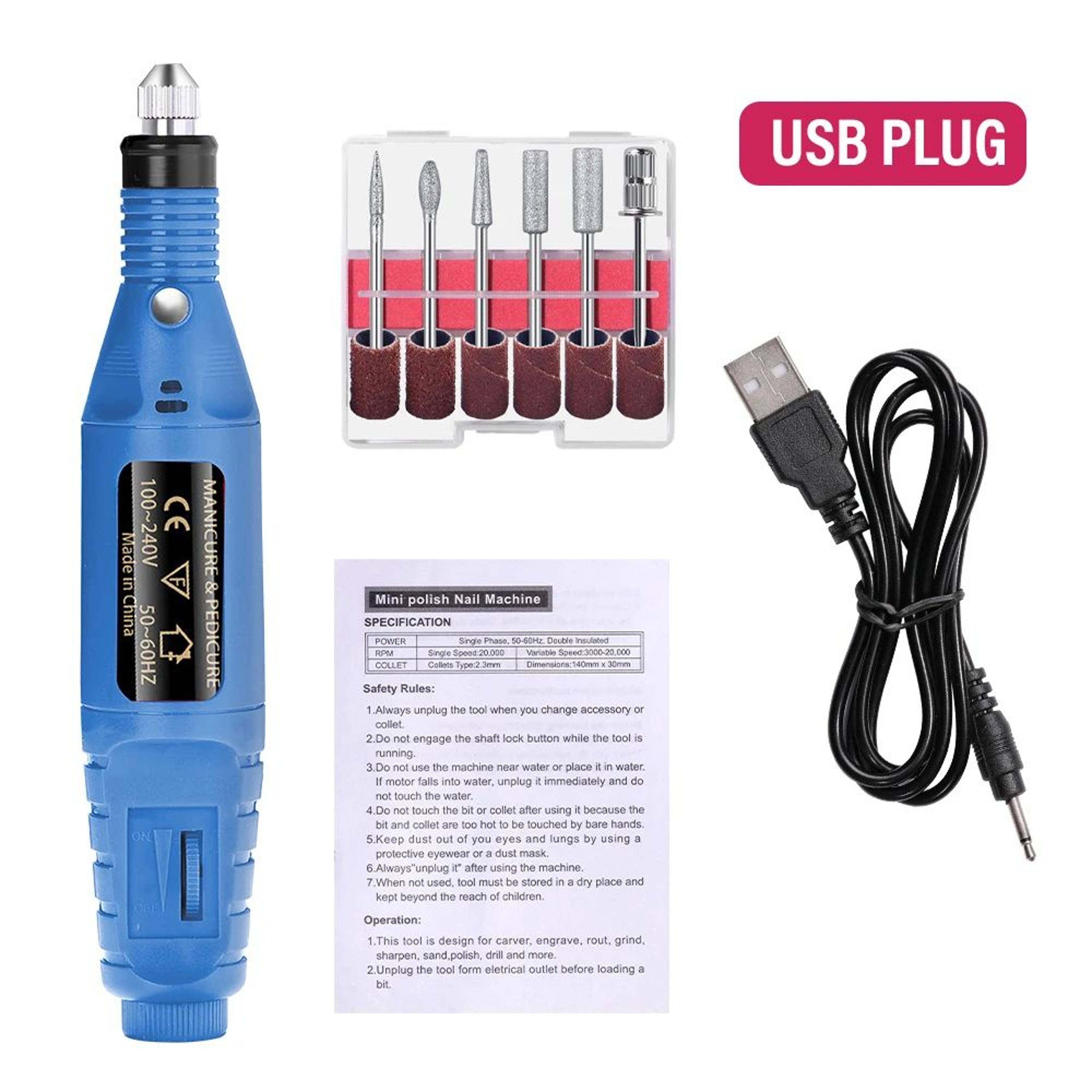 LULAA Electric Nail Drill Machine Set 20