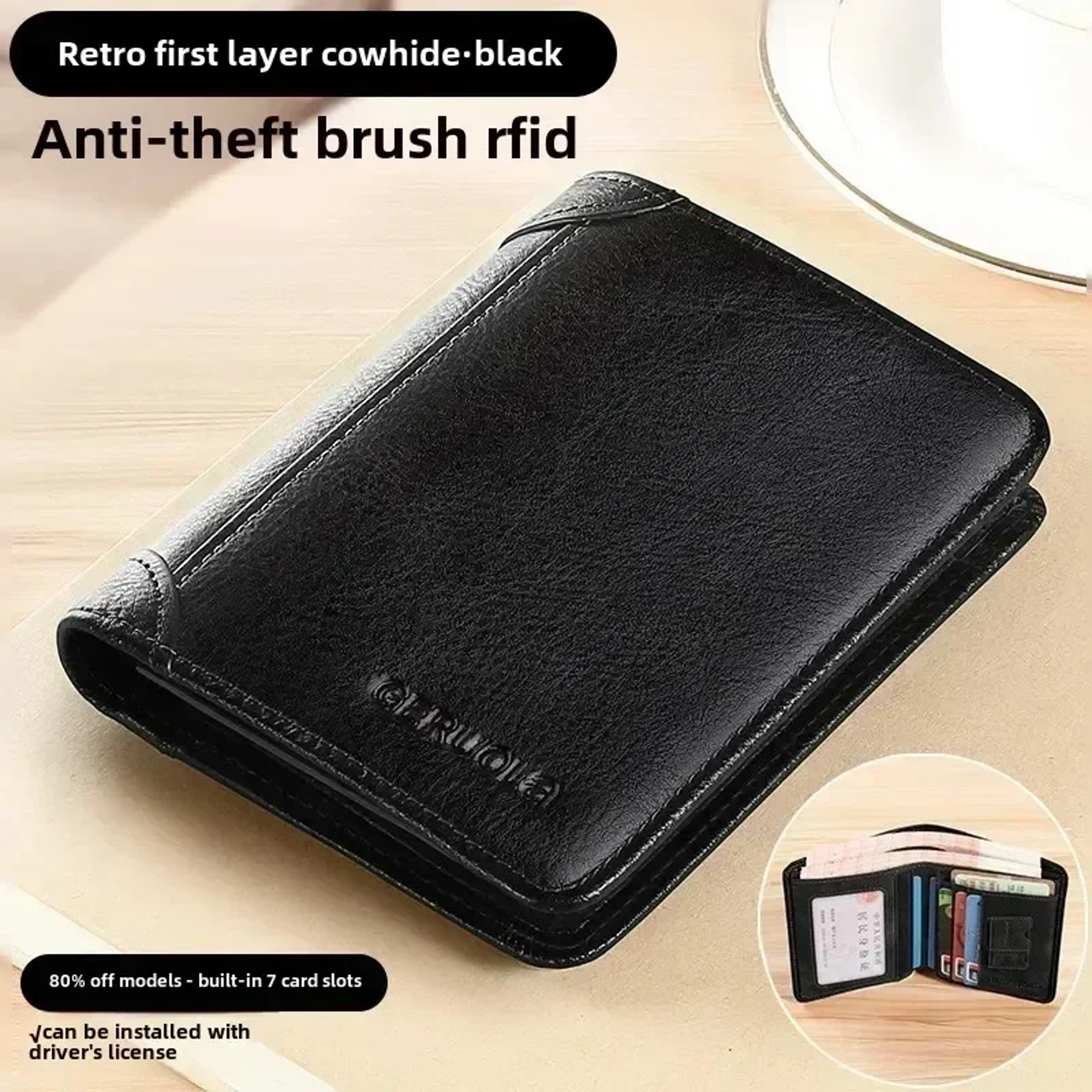 Genuine Leather RFID Trifold Wallet For Men  Secure  Slim Design 11