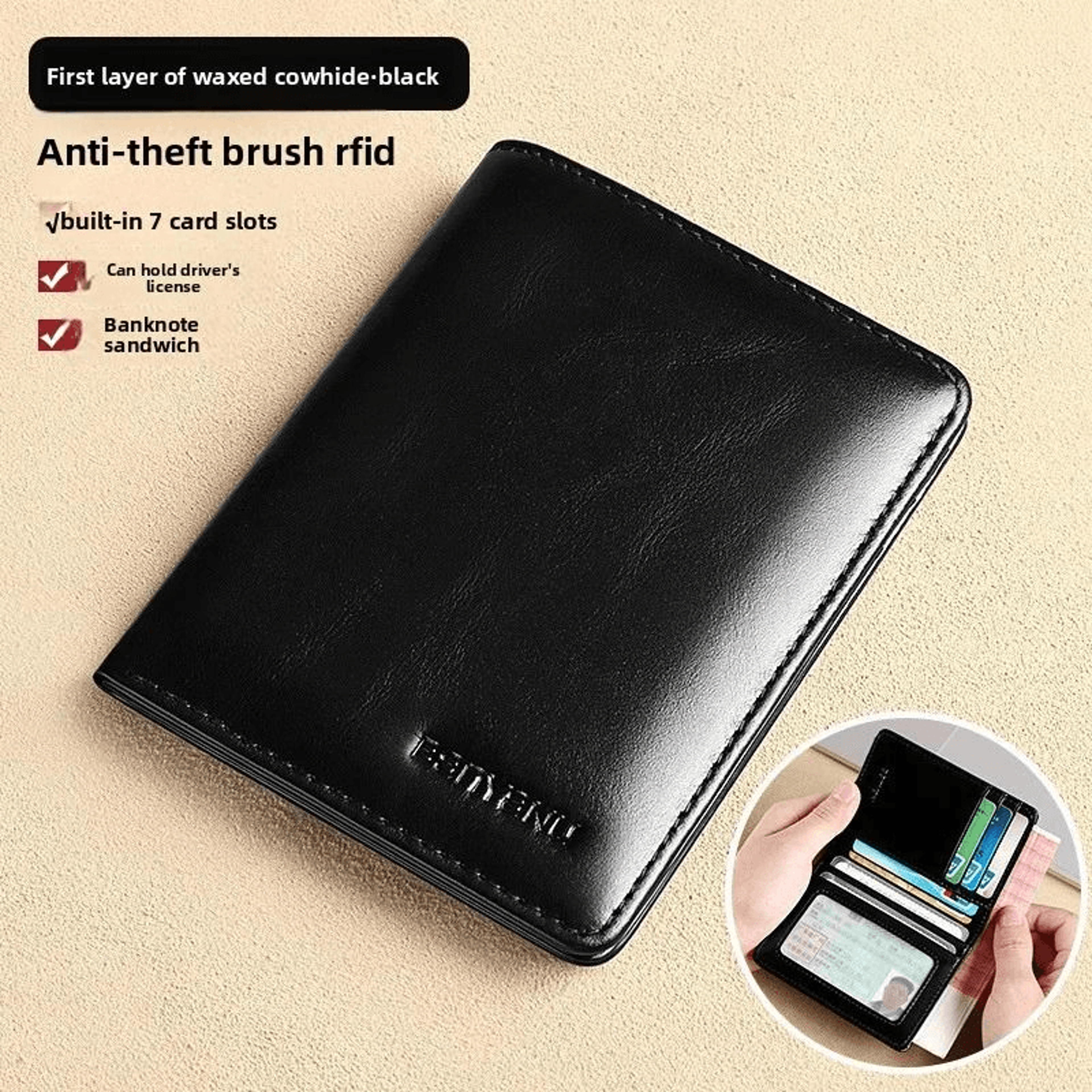 Genuine Leather RFID Trifold Wallet For Men  Secure  Slim Design 13