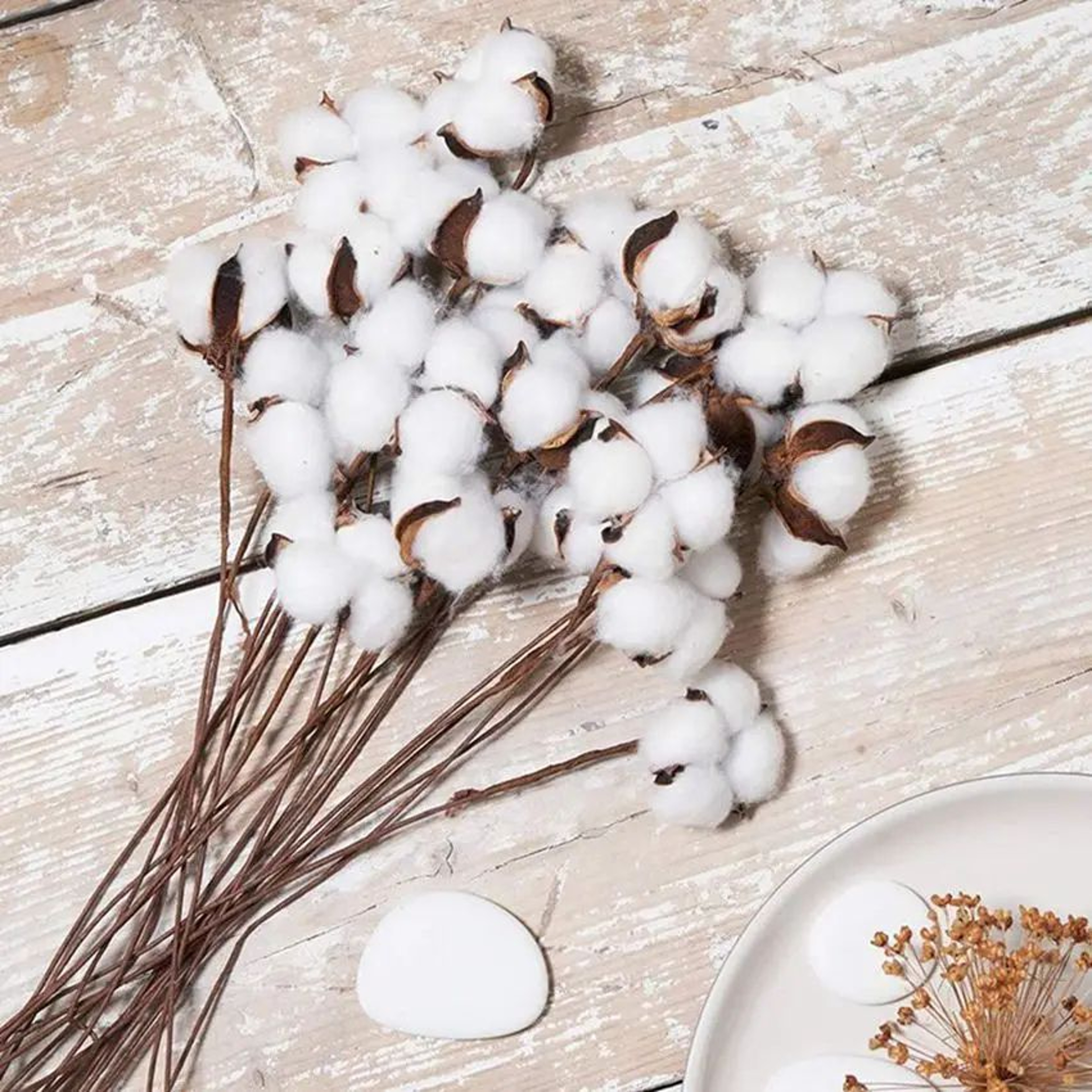 Artificial Cotton Floral Spray Garland For Decor 3
