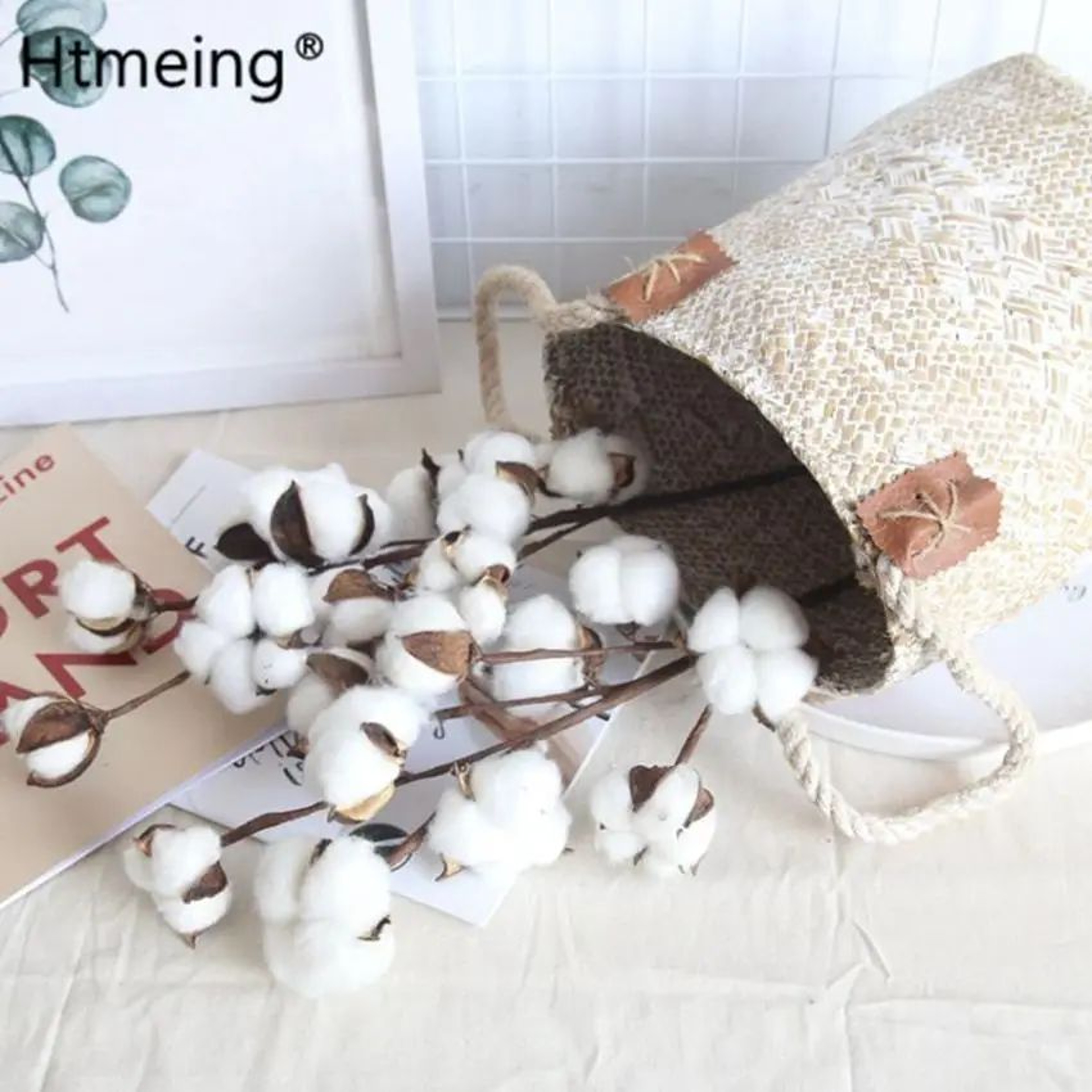 Artificial Cotton Floral Spray Garland For Decor 4