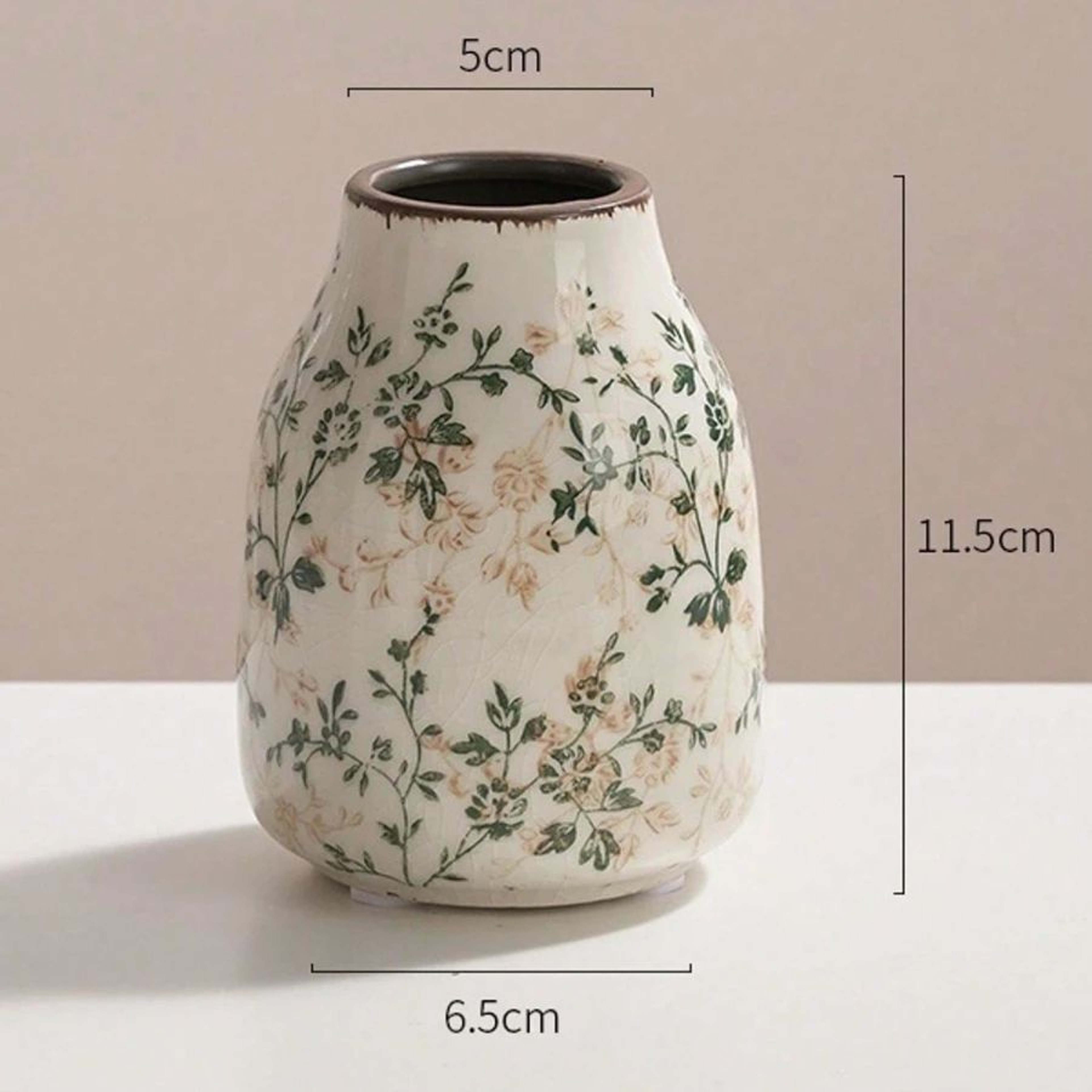 Ice Crackle Ceramic Vase Handmade Bohemian Decor 7