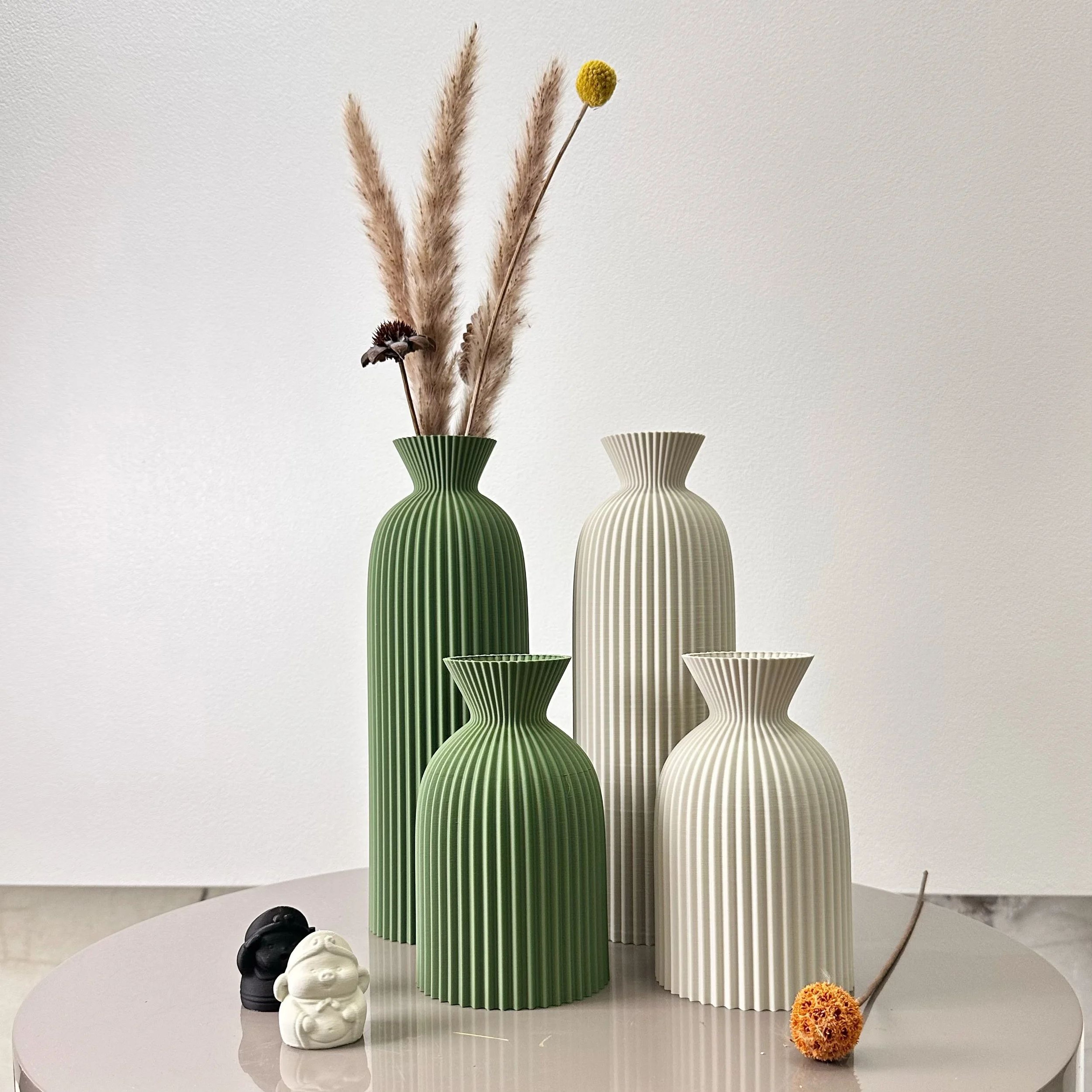 2Piece Wavy Pattern Art Decorative Vases For Home 3