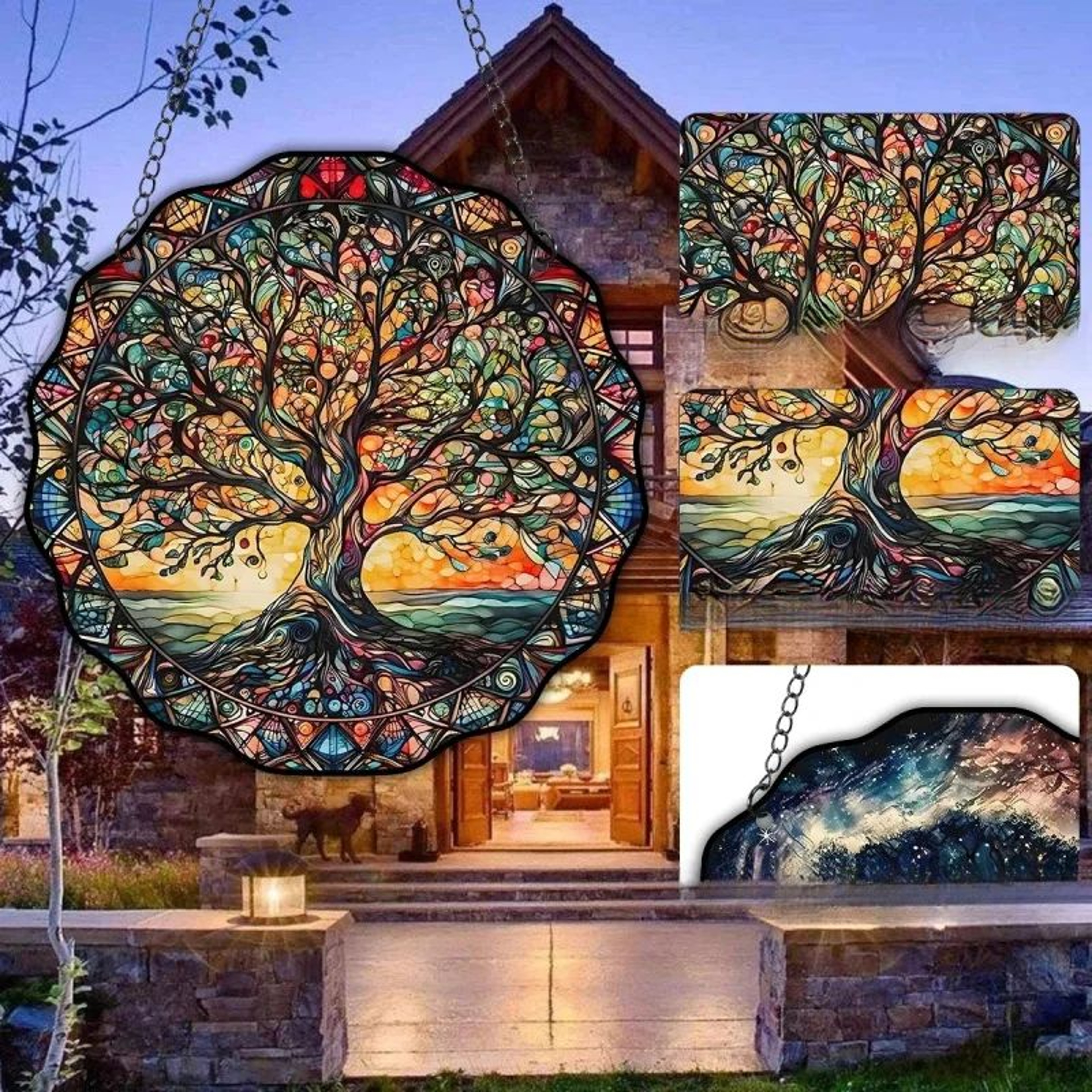 Tree Of Life Round Acrylic Wall Hanging Decor 3