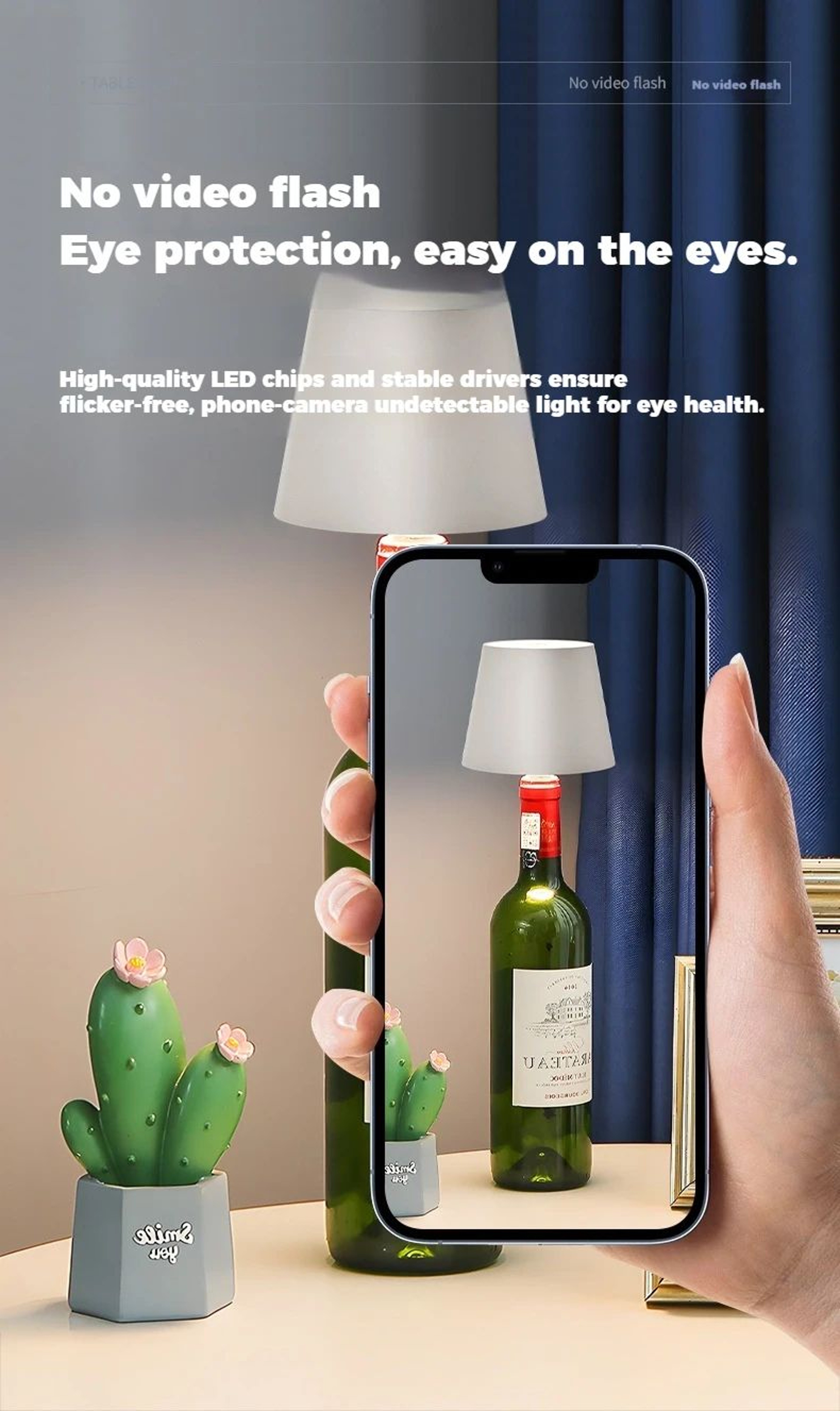 Portable RGB Rechargeable LED Bottle Lamp 7