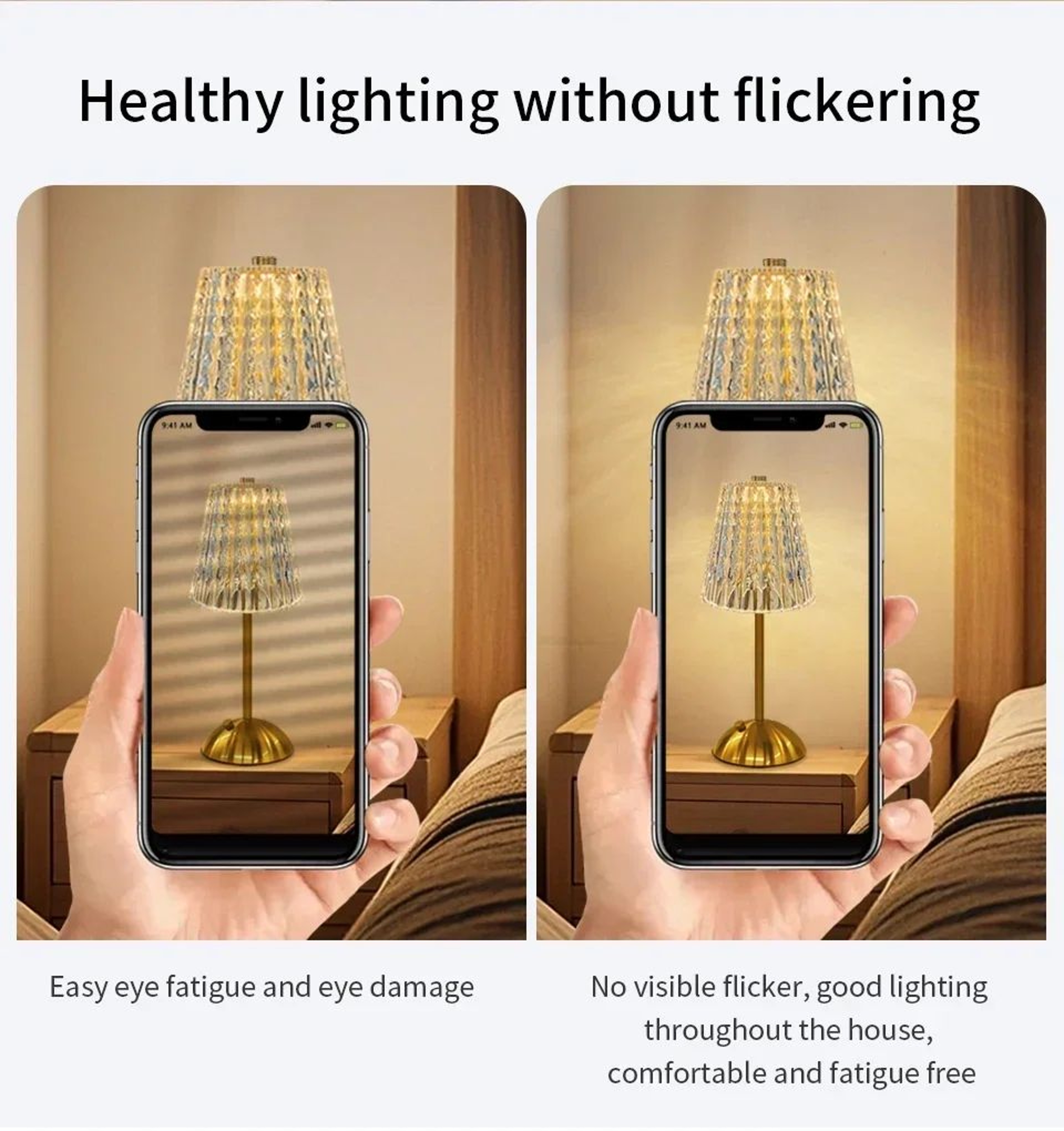 Crystal LED Rechargeable Touch Table Lamp 8