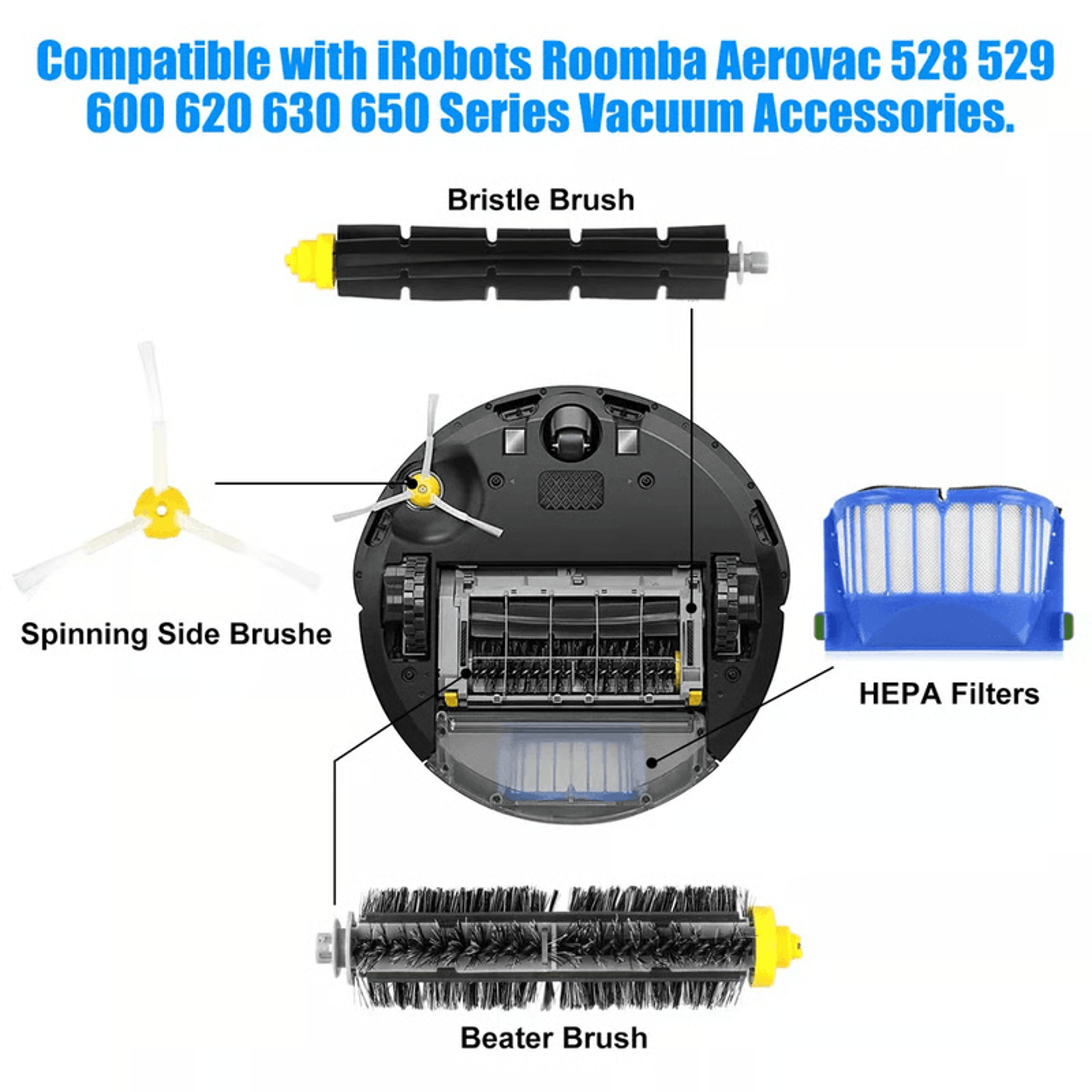 Vacuum Filter And Brush Replacement Kit For IRobot Roomba For Stronger Cleaning 8
