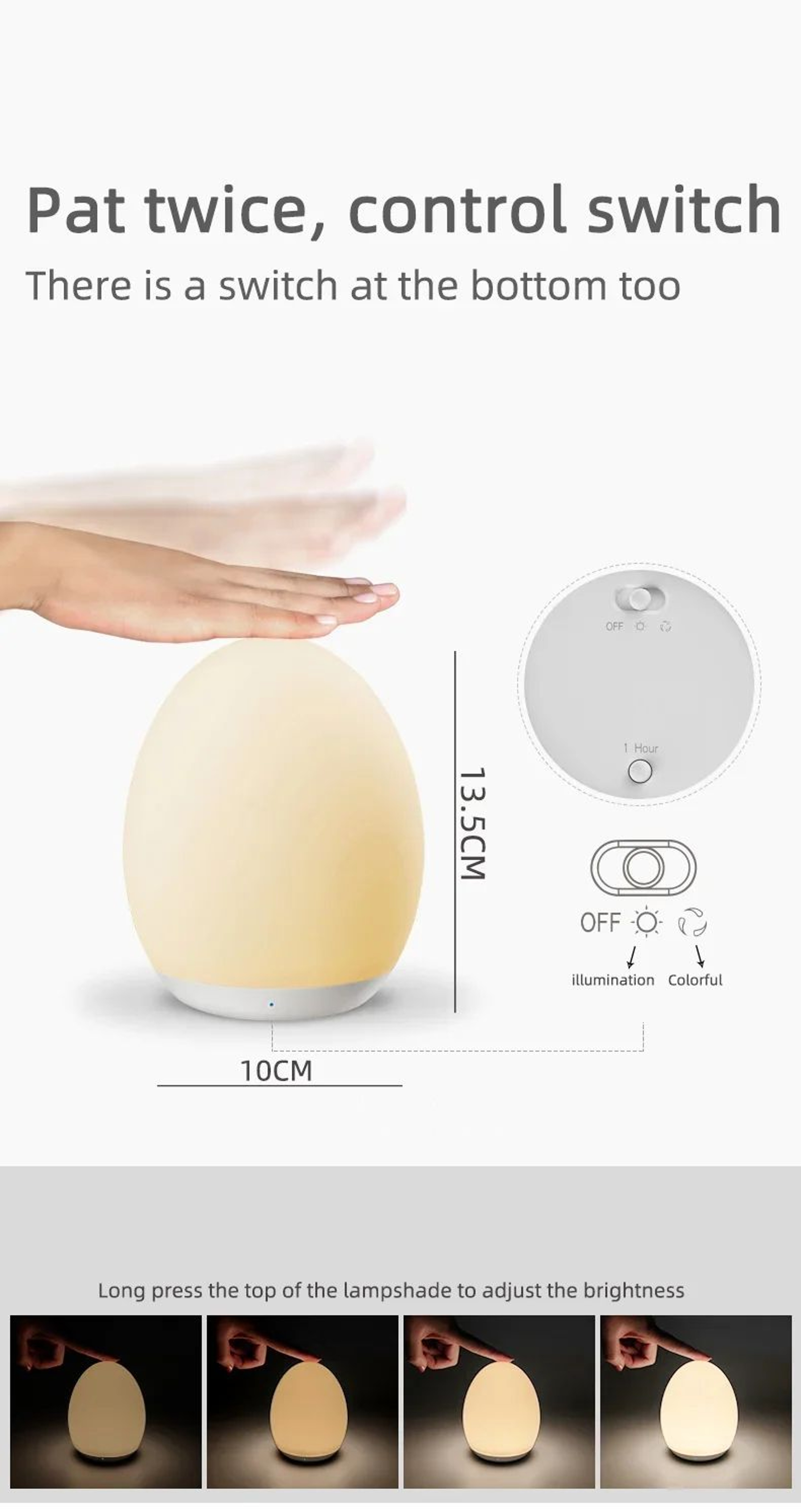 7Color RGB Rechargeable Touch Night Lamp 8