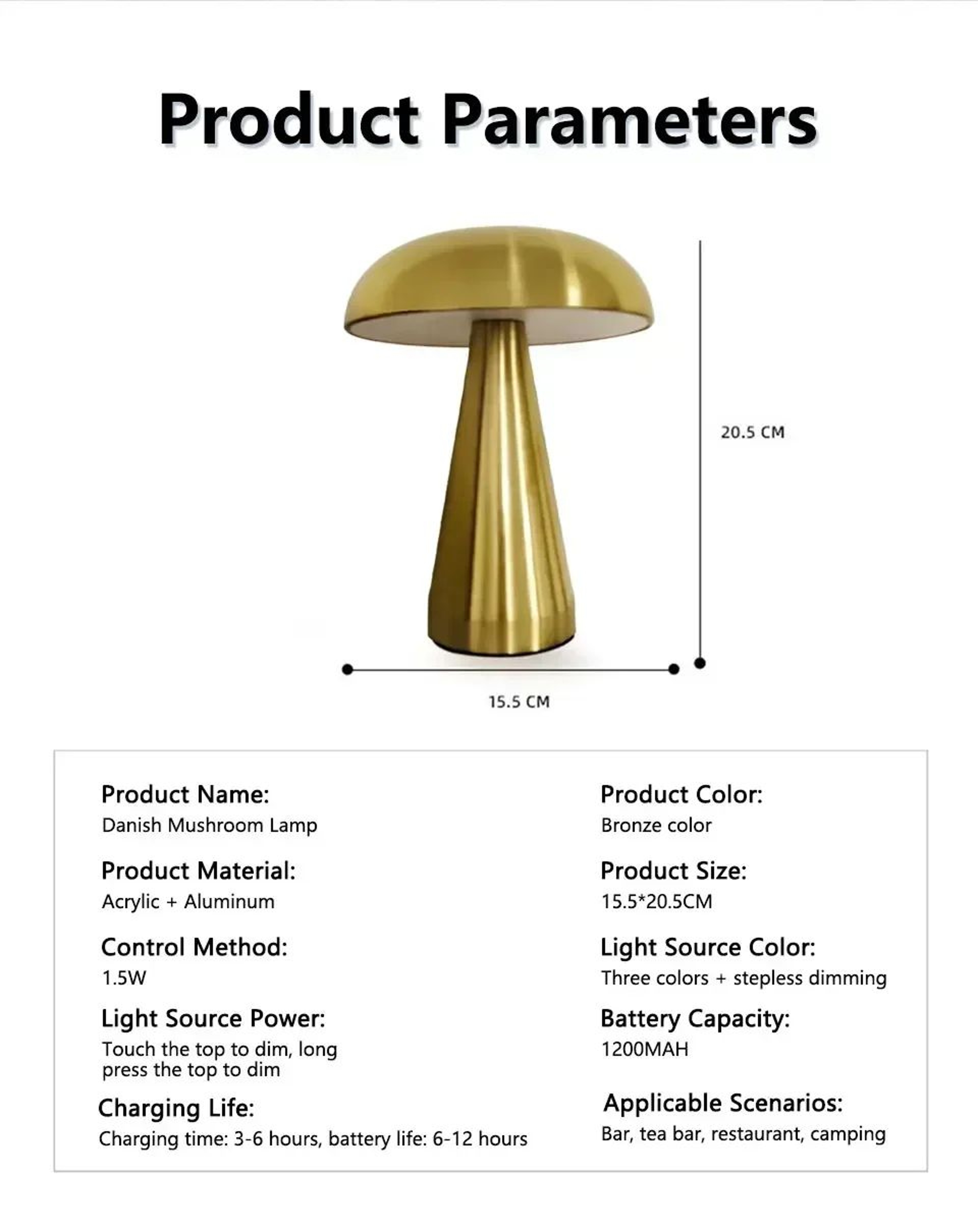 Classic Mushroom Iron Art Table Lamp 12