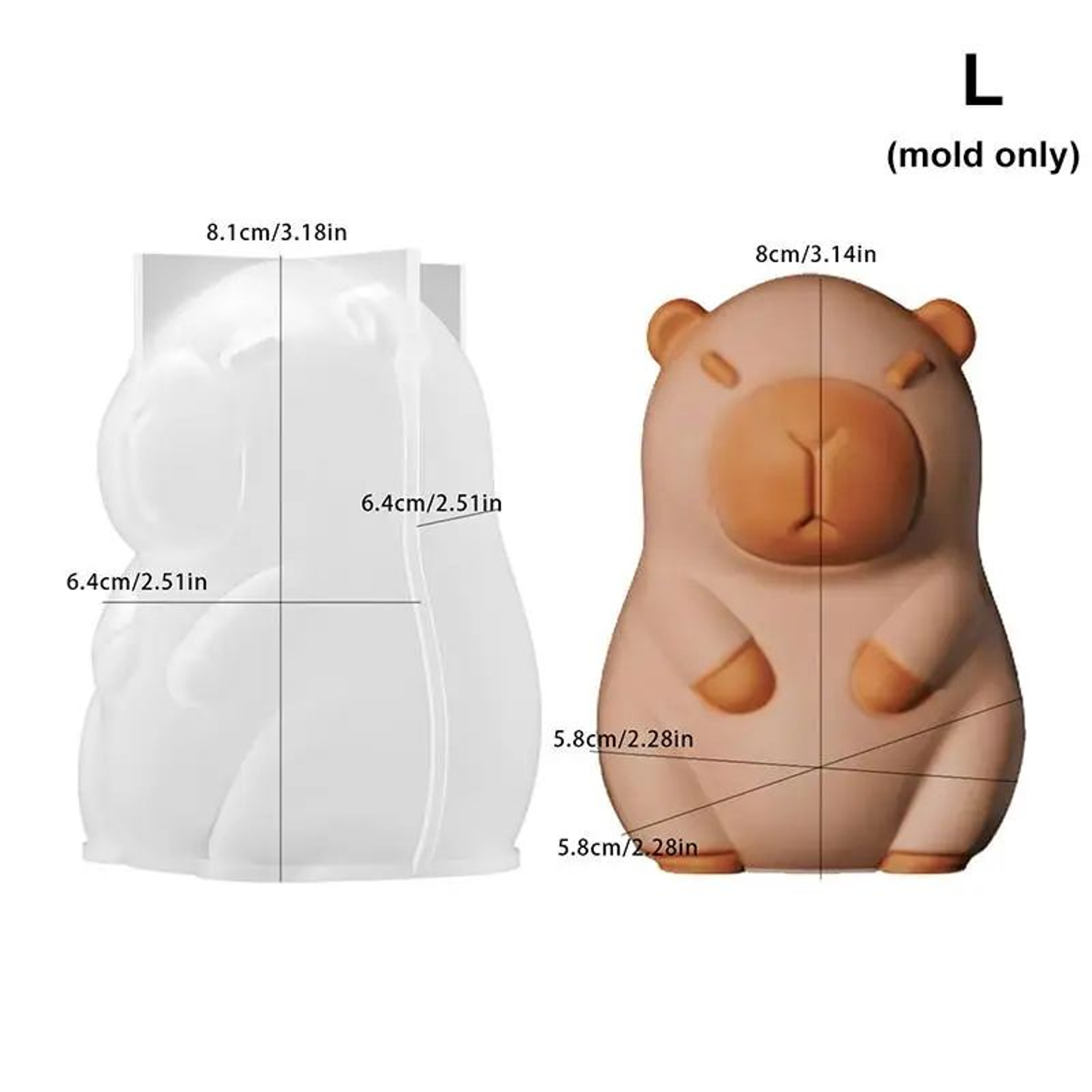 Kawaii Capybara Silicone Candle And Craft Mold 5