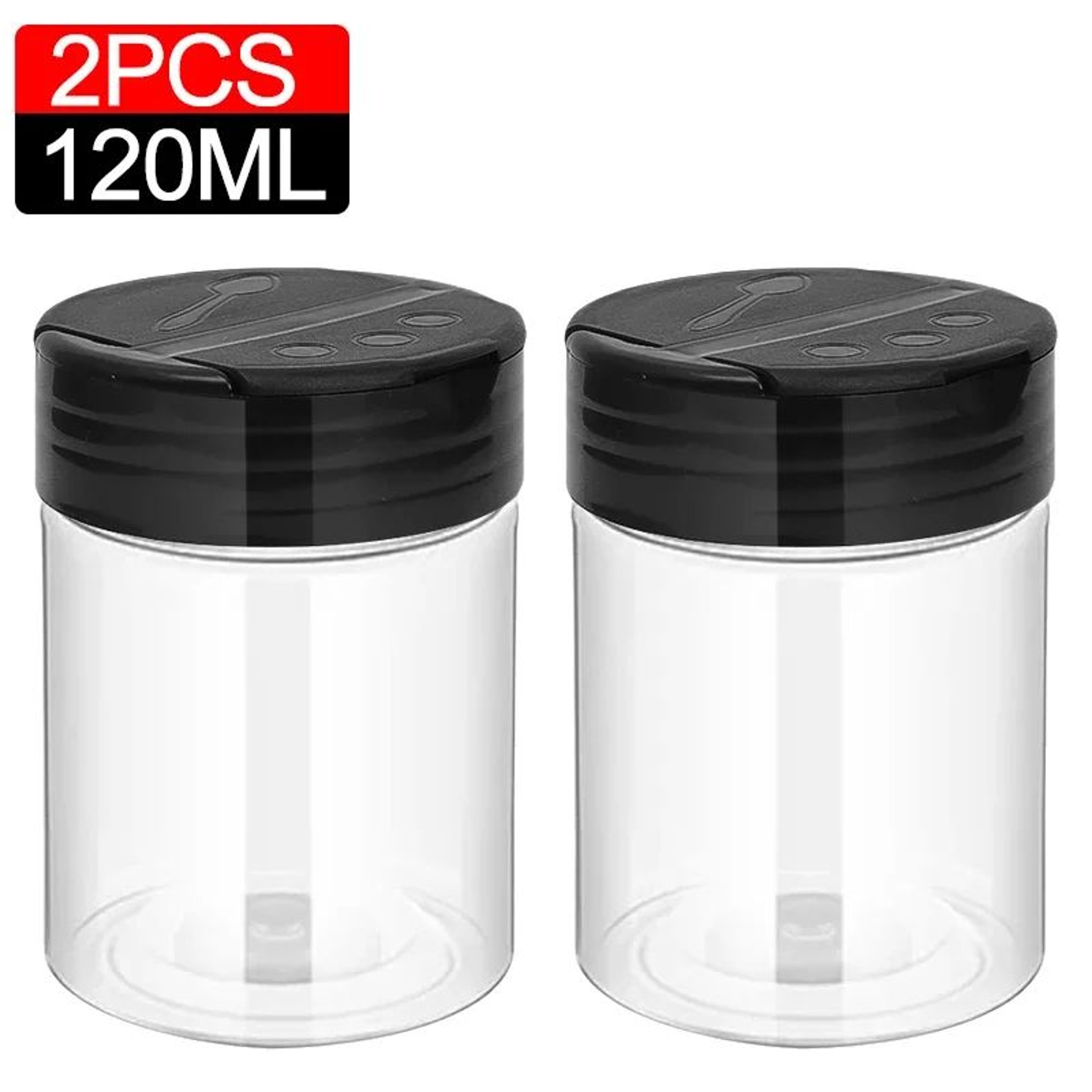 Clear Plastic Spice And Condiment Storage Jars 12