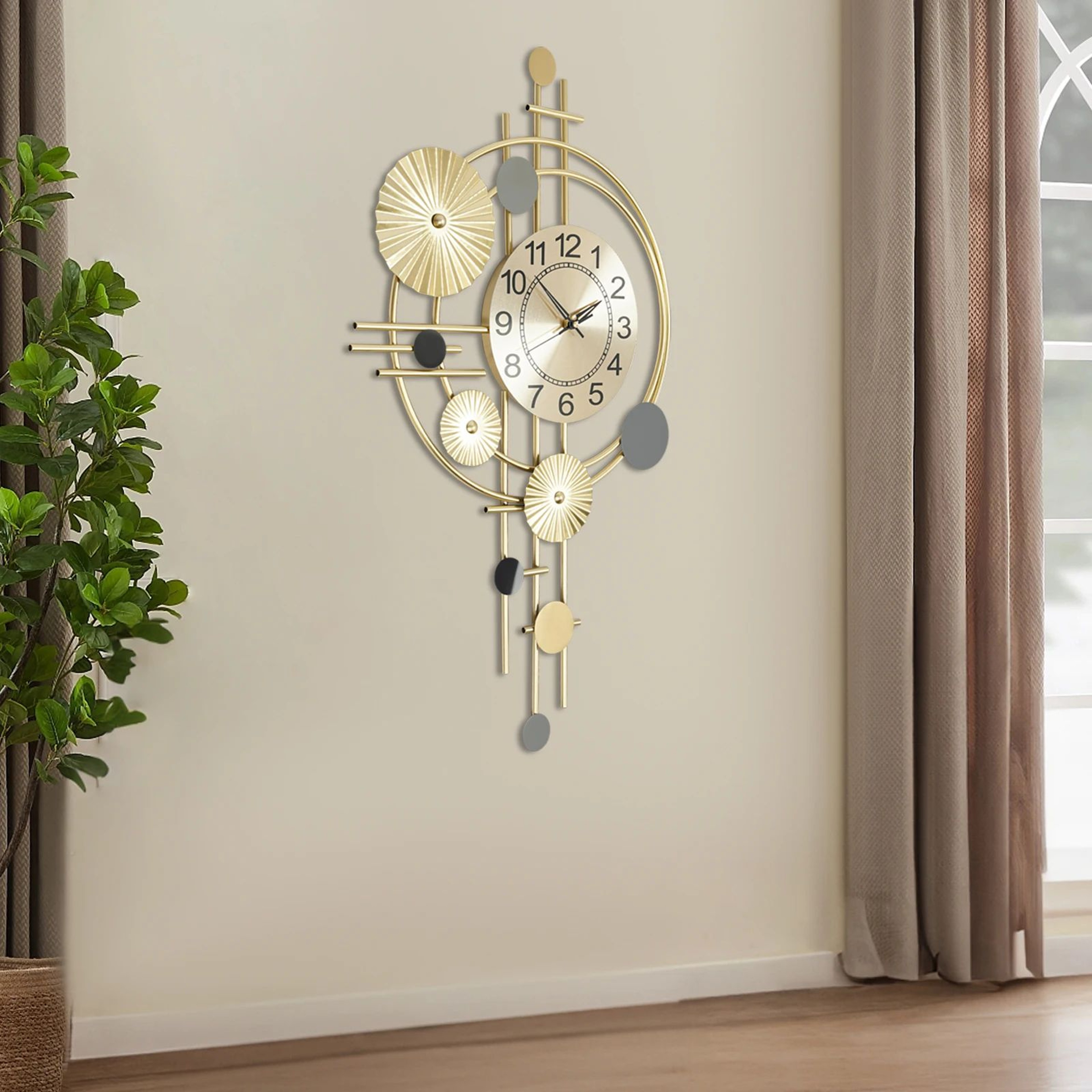 Modern Silent Decorative Iron Wall Clock For Living Room 3