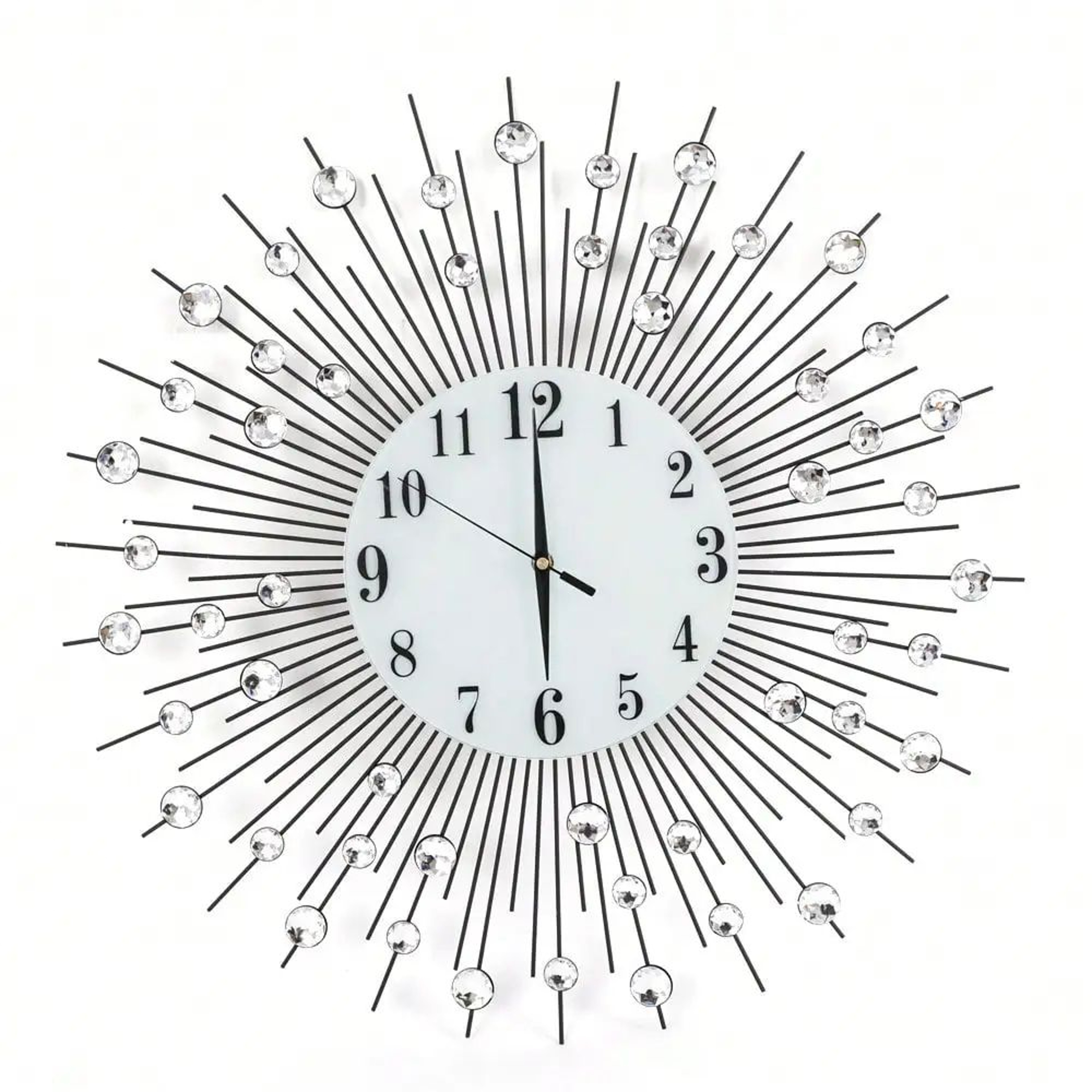 Sun Design Crushed Diamond Crystal Wall Clock 60 Cm 2