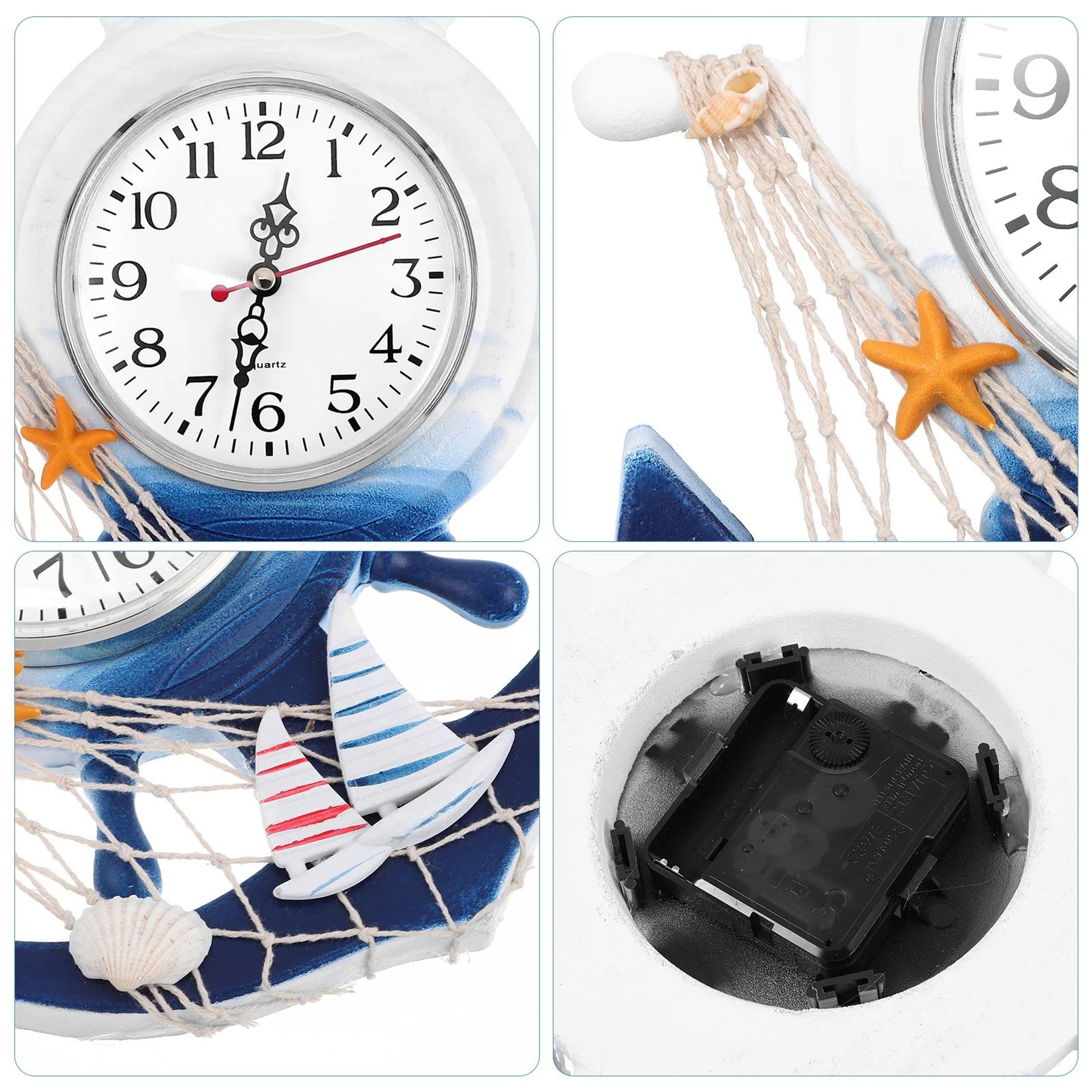 Contemporary Rudder Anchor Nautical Wall Clock 3