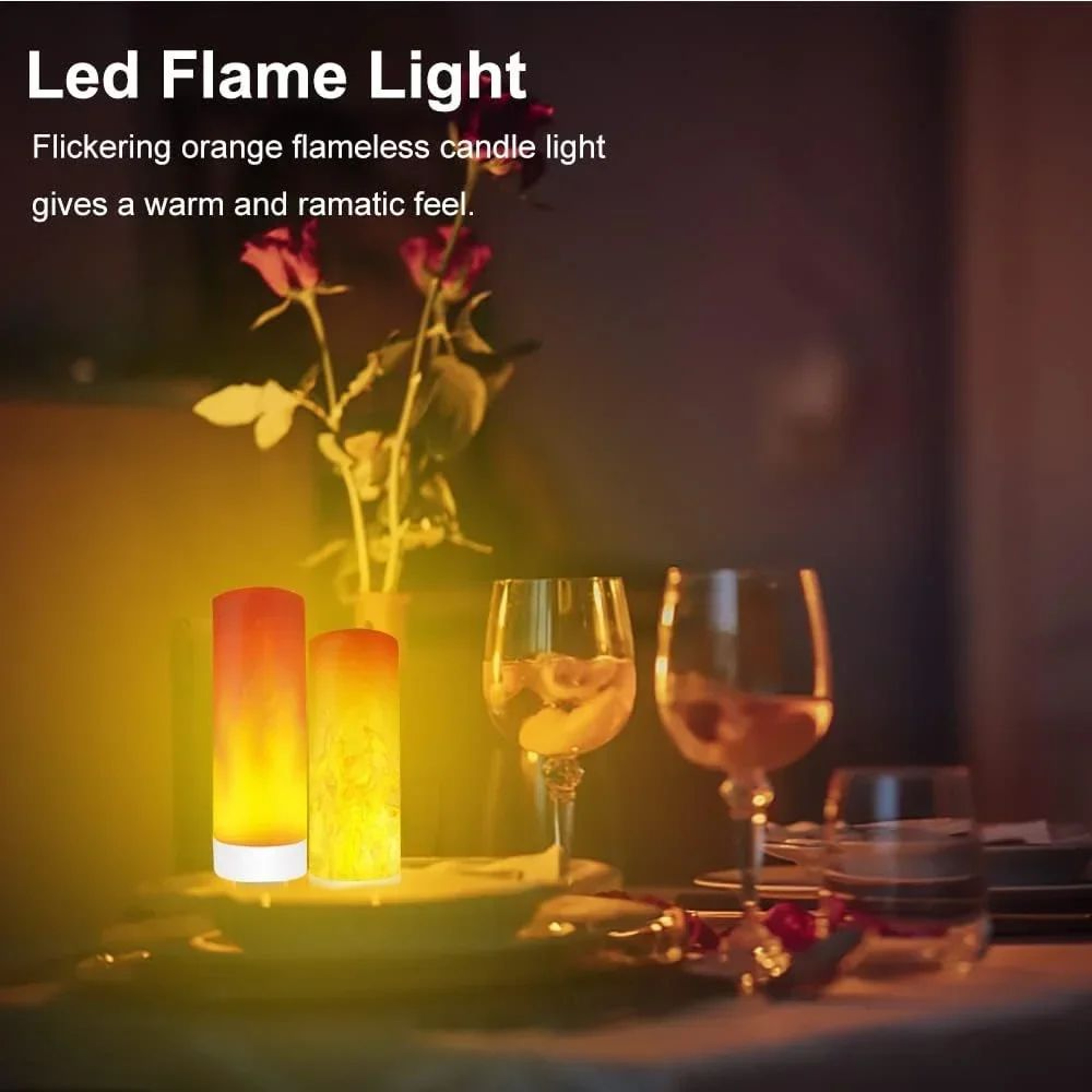 USB LED Flame Effect Night Lamp Light 3