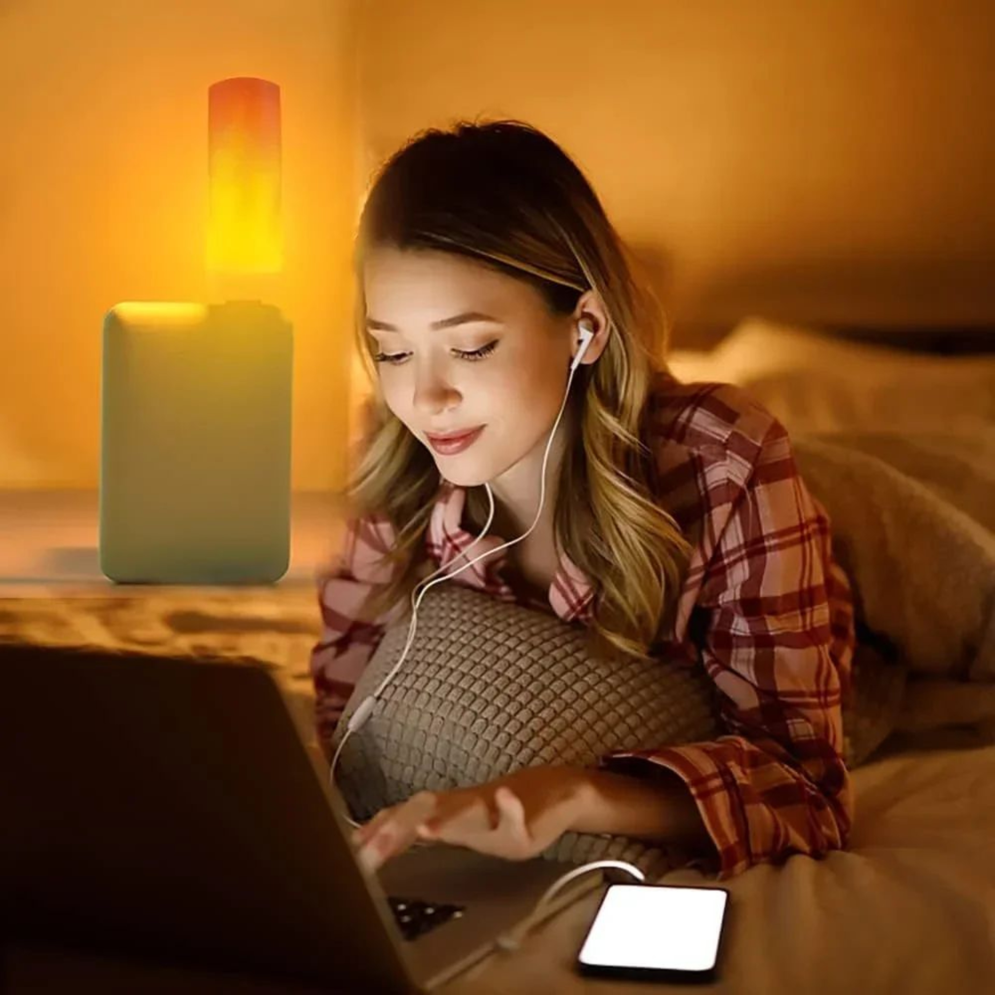 USB LED Flame Effect Night Lamp Light 8