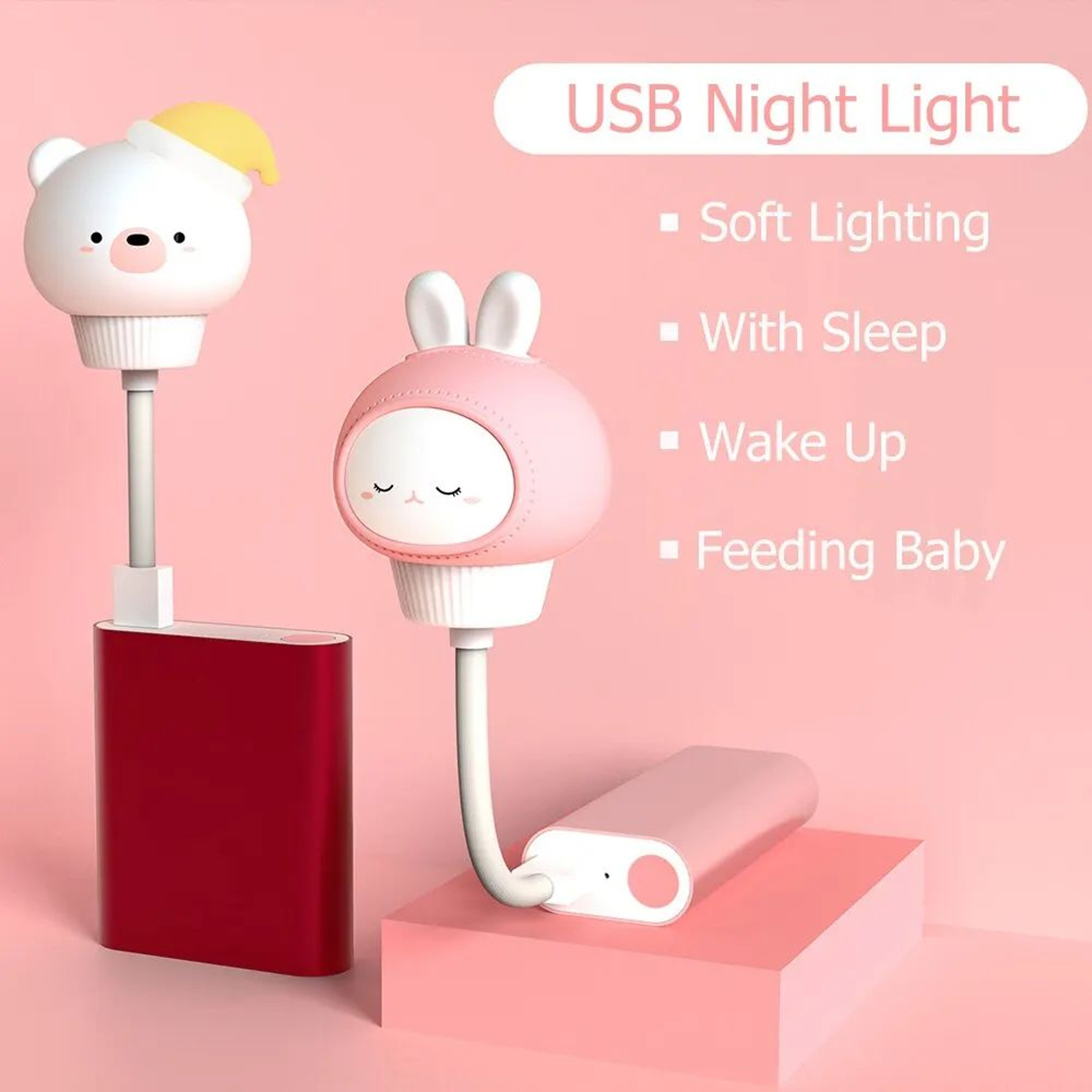 USB Cartoon LED Night Light With Remote Control 6