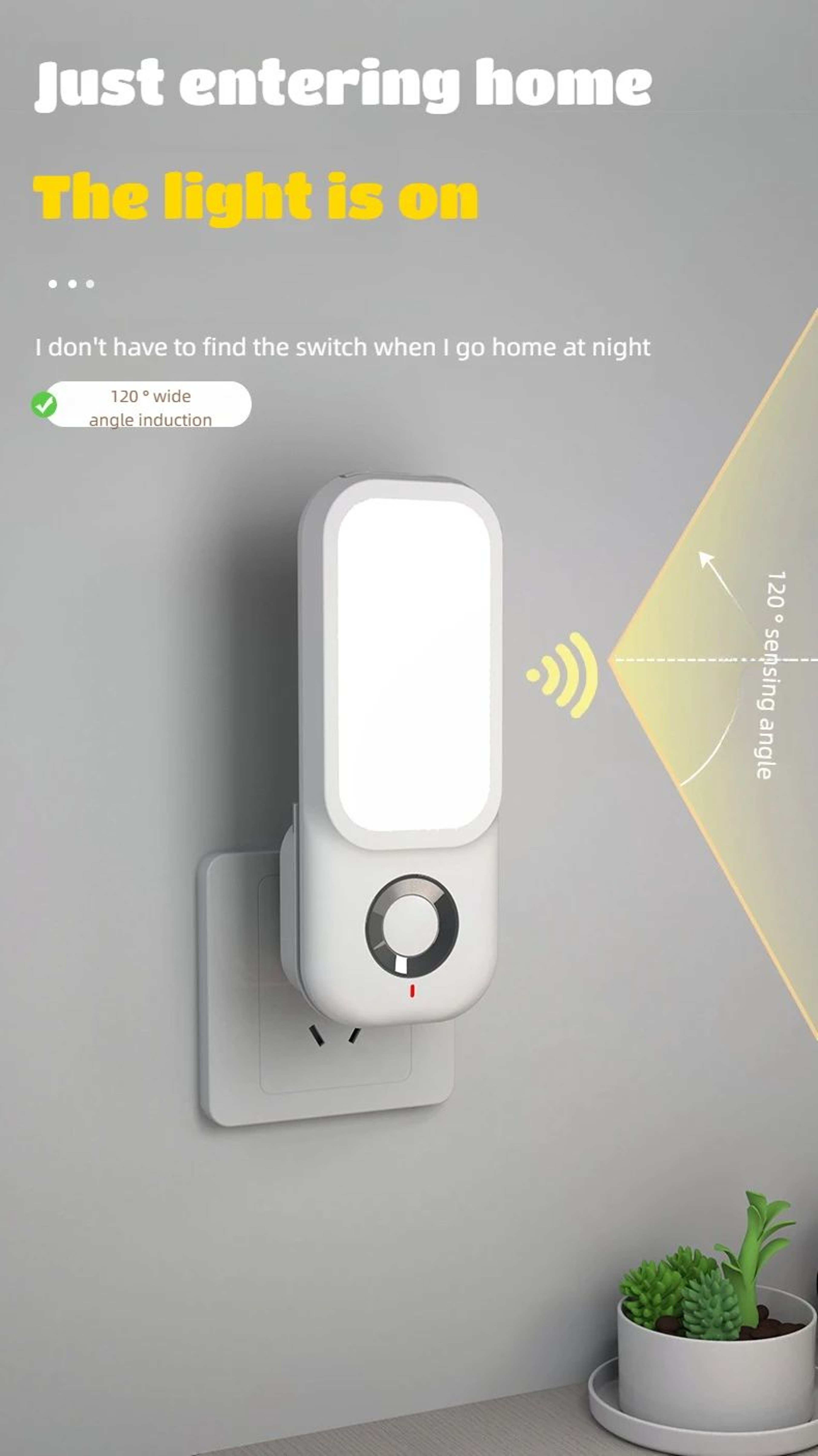 3Mode Motion Sensor LED Night Light With Wireless Charging 8
