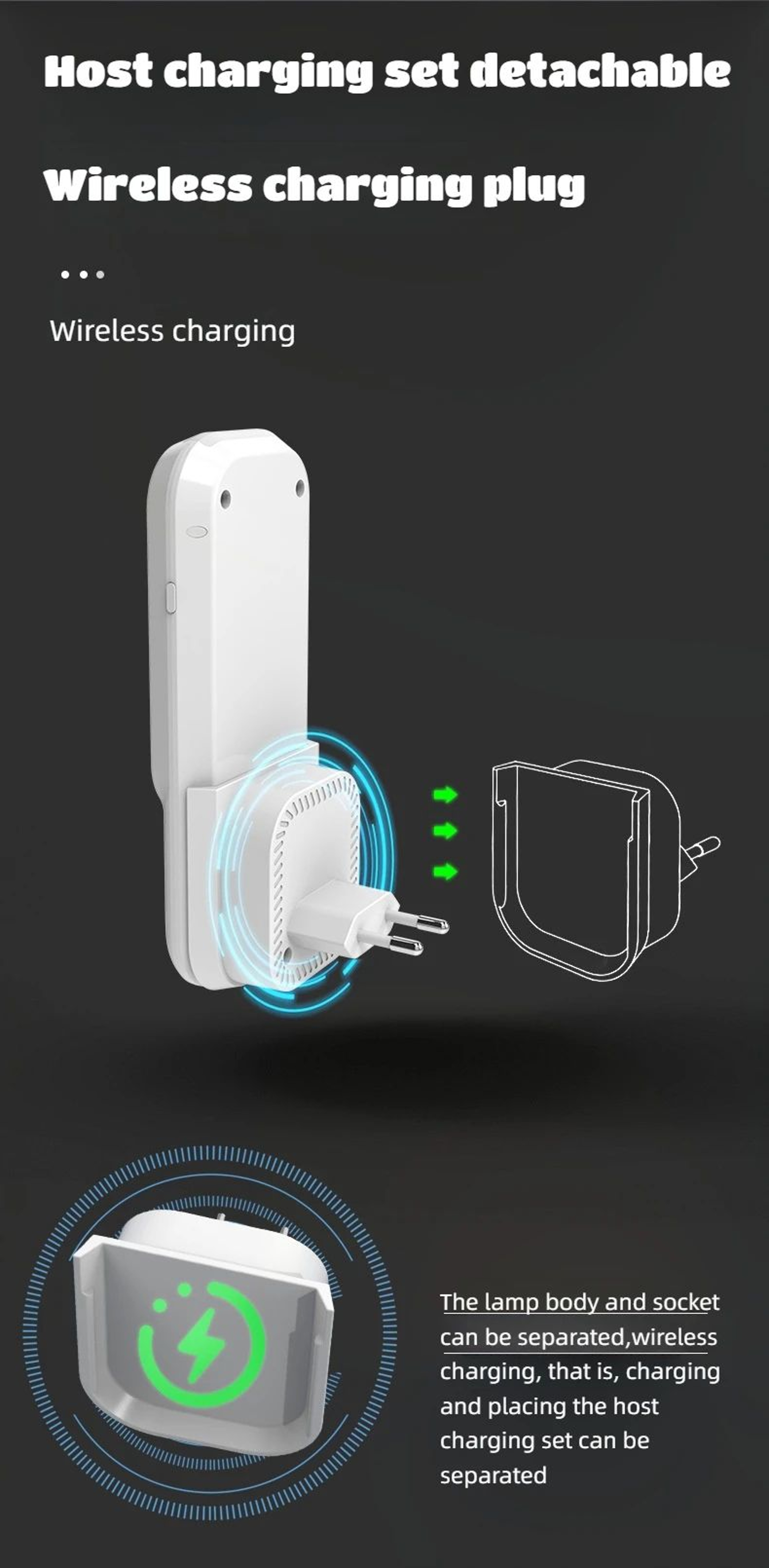 3Mode Motion Sensor LED Night Light With Wireless Charging 9