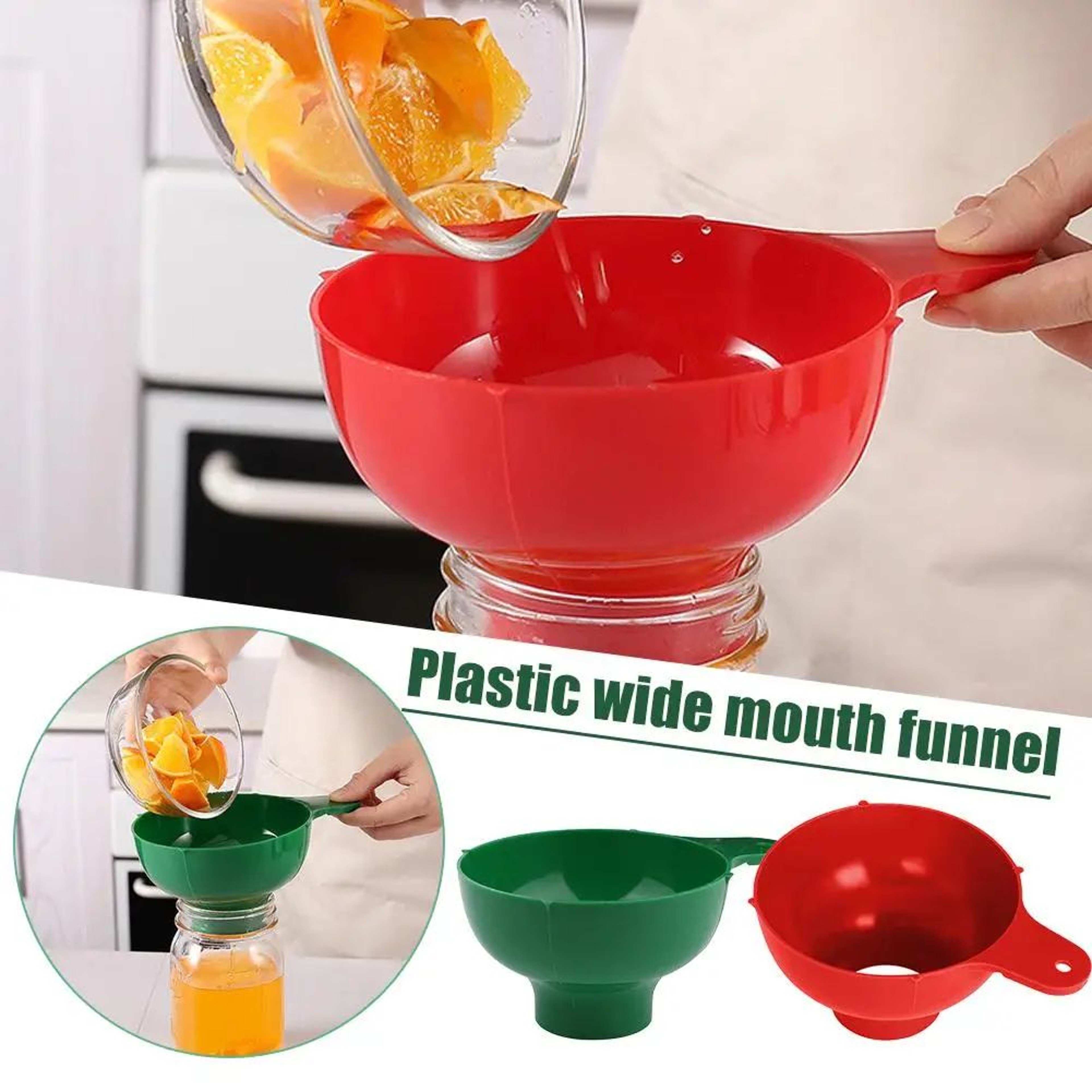 Wide Mouth Plastic Kitchen Funnel With Filter 10