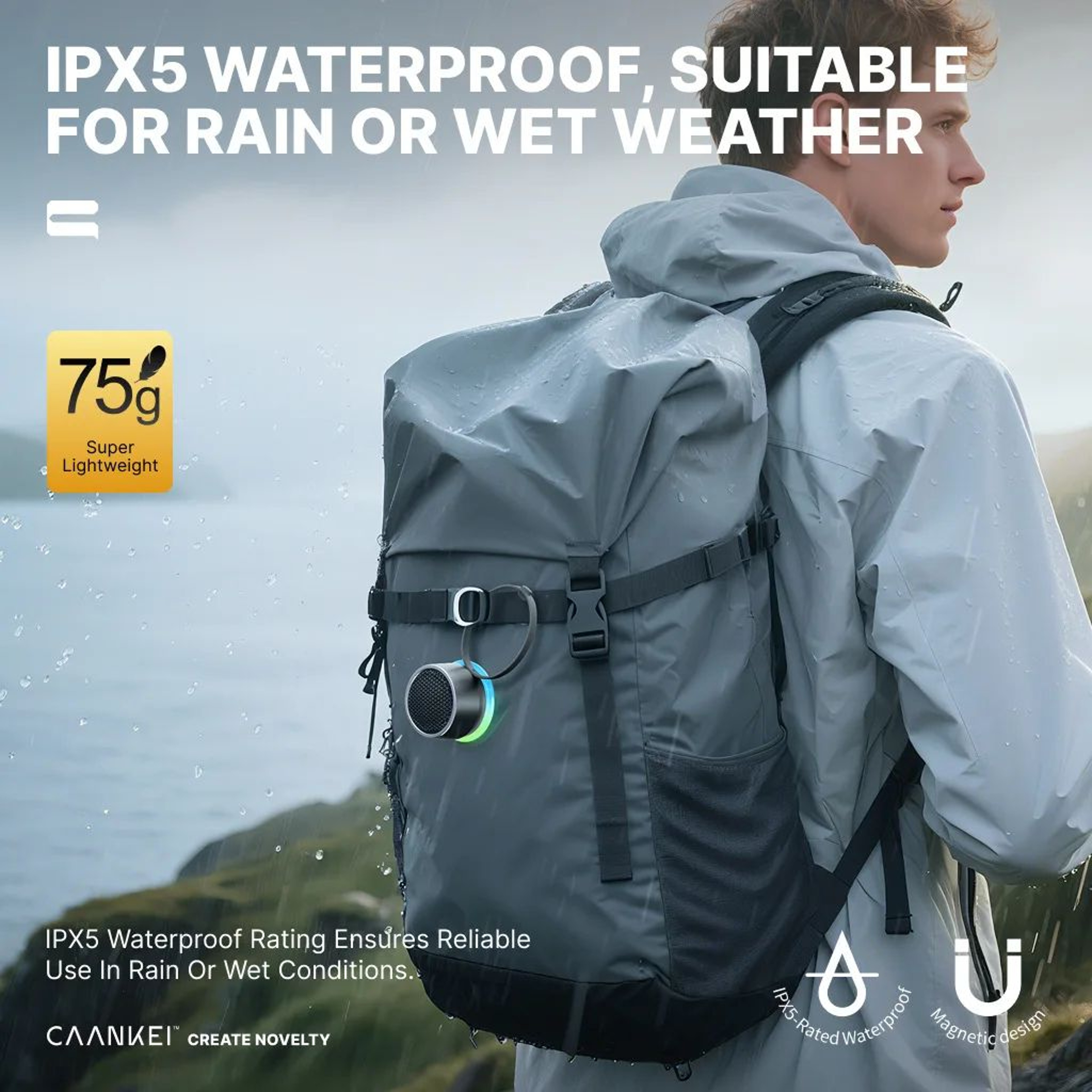 Bluetooth Magnetic Mini Waterproof Speaker With RGB Light 6