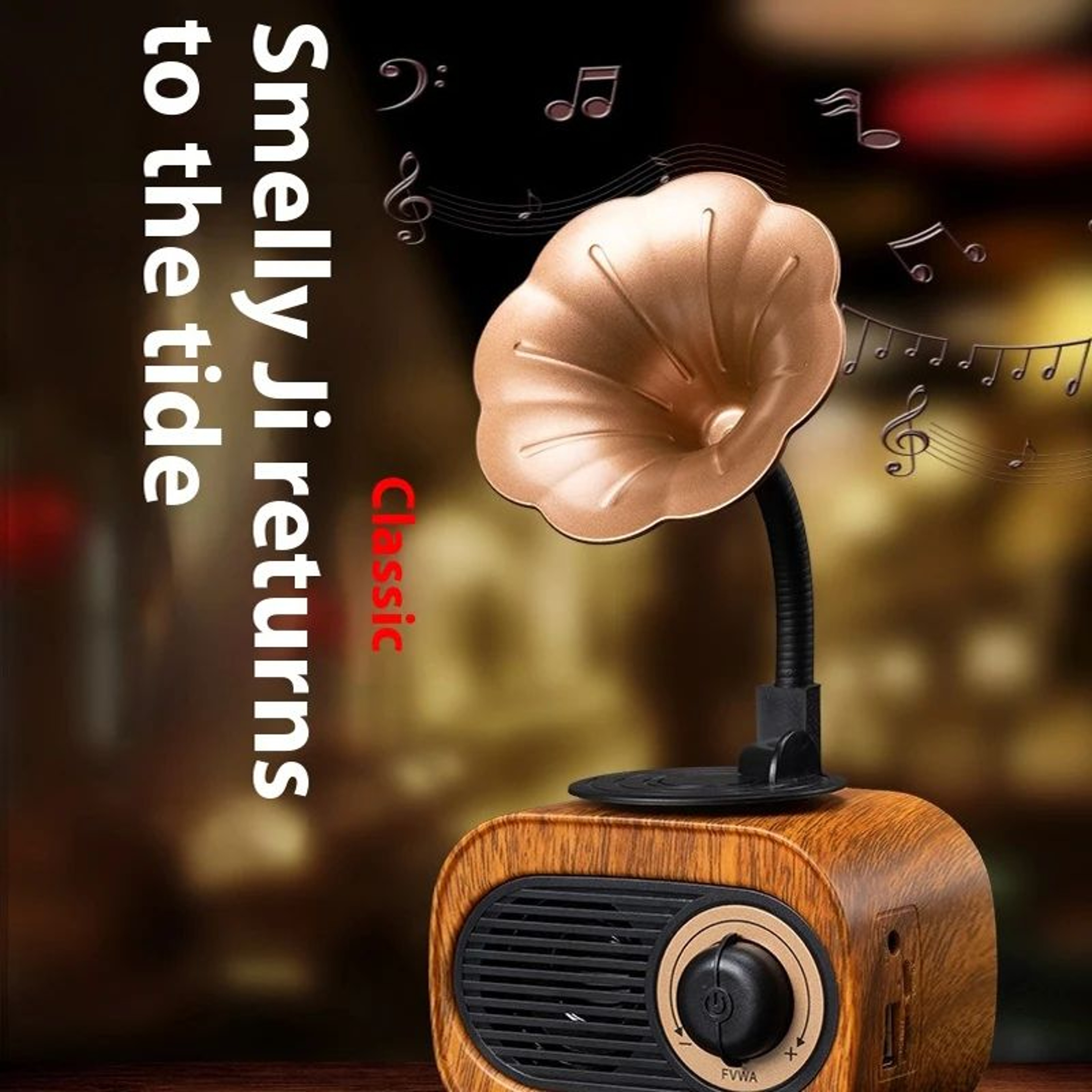 Retro Wooden Bluetooth Speaker With FM  TF Playback 1