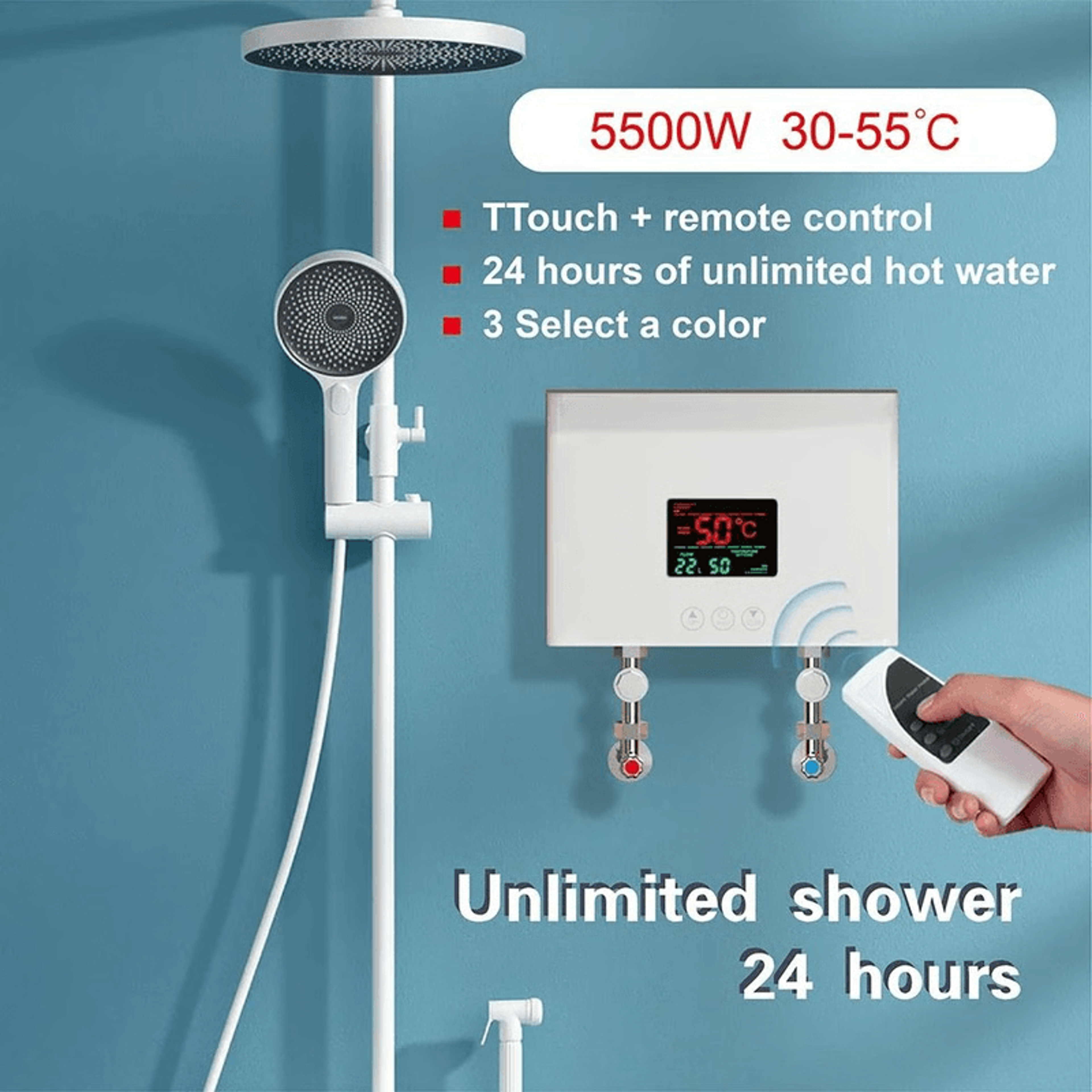 Instant Electric Tankless Water Heater For Bathroom Shower  Kitchen Hot Water 7