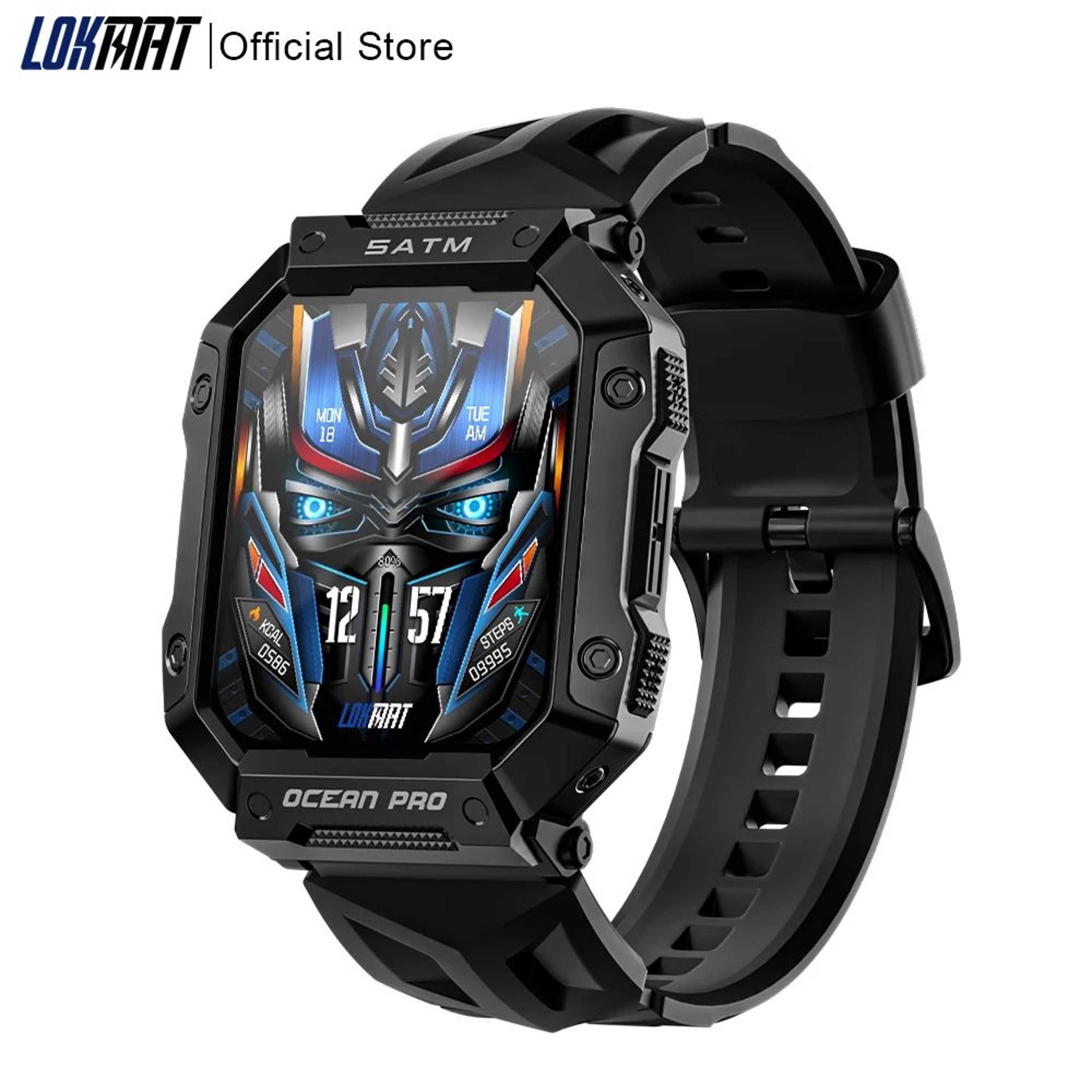 LOKMAT Ocean Pro Rugged Waterproof Sport Smartwatch Black 0