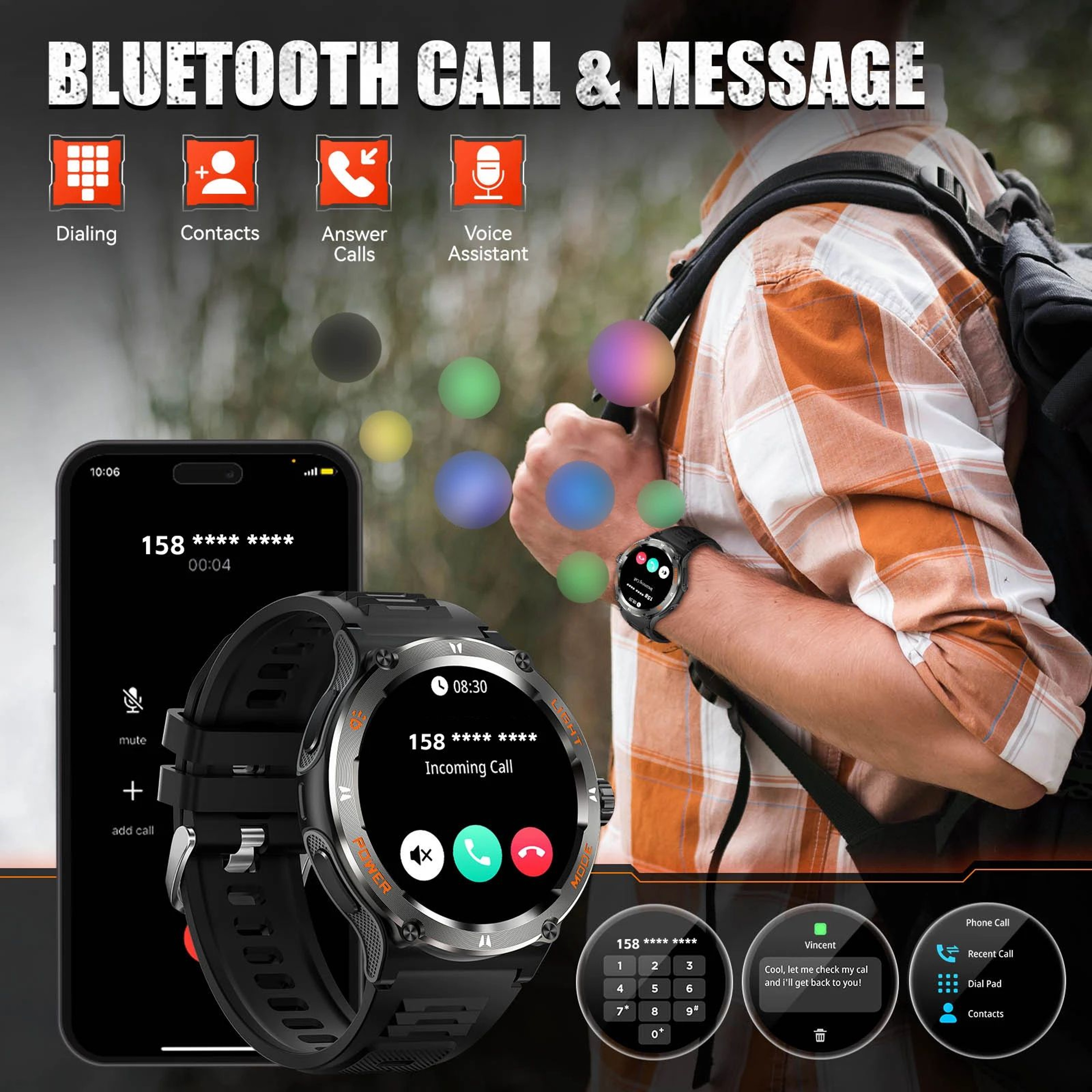 EIGIIS KT76 Rugged Smartwatch With Compass And Flashlight 3