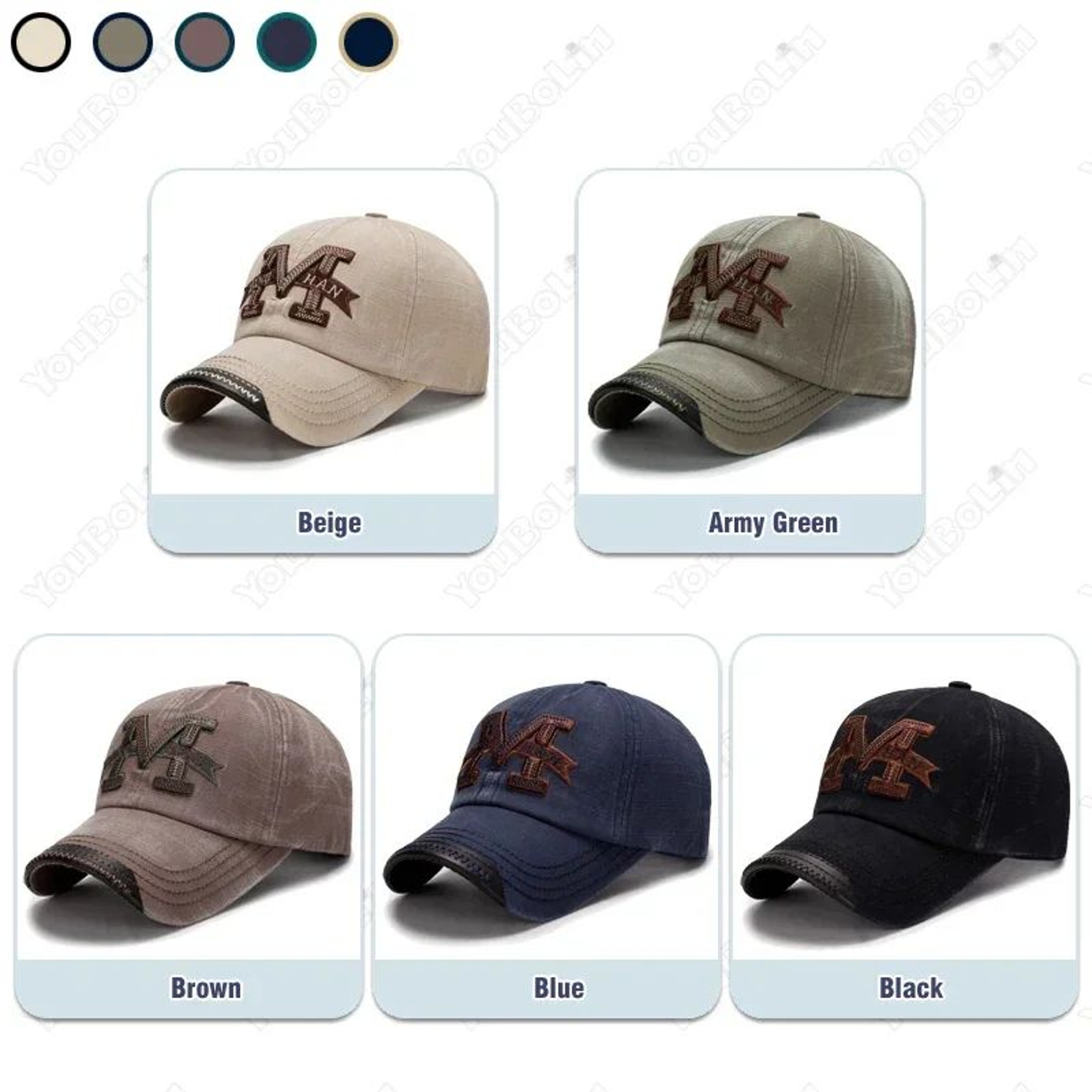 Vintage Washed Embroidered Baseball Cap 1