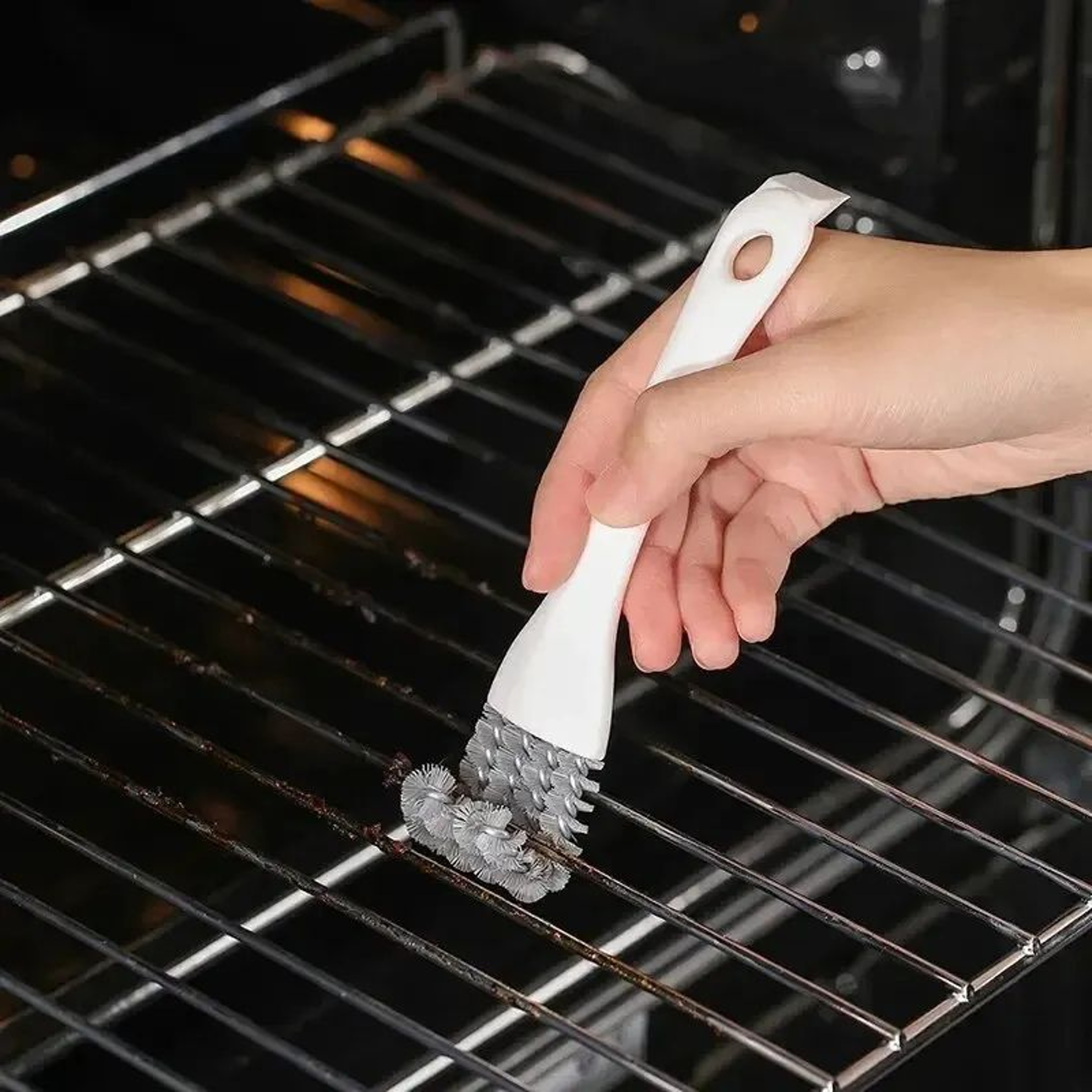 V Shape BBQ Grill Cleaning Brush With Scraper 0