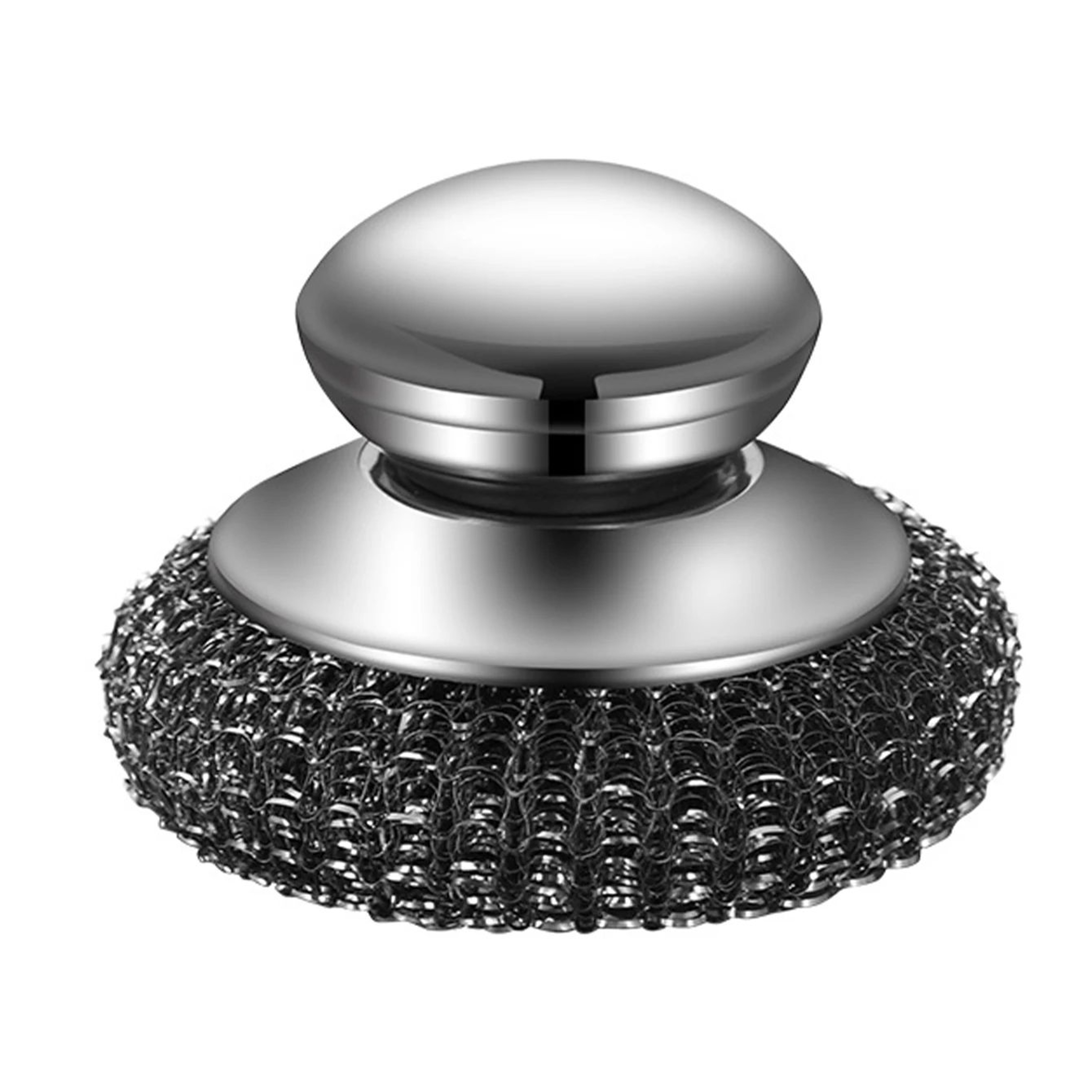 Stainless Steel Wool Scrubber Brush With Handle 6