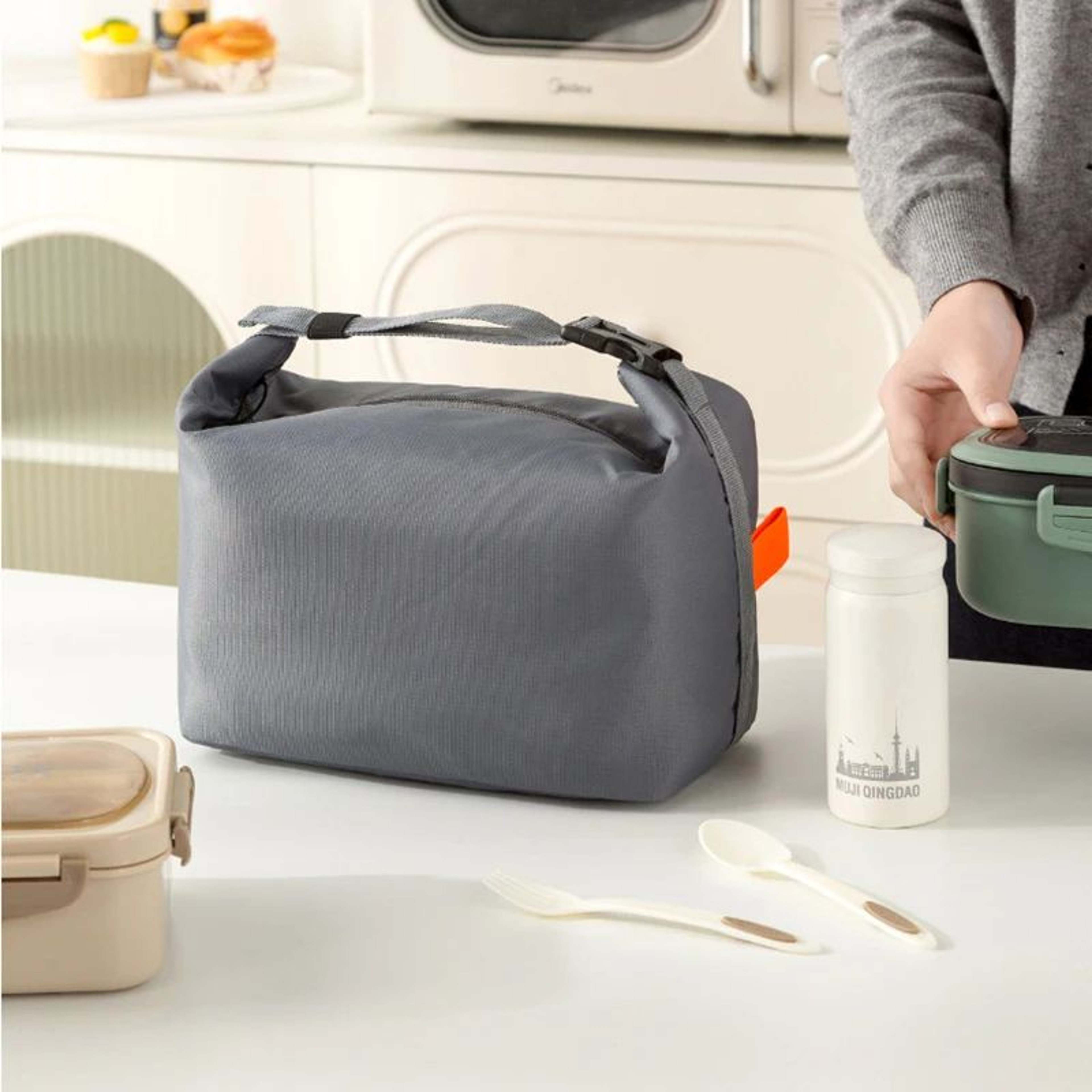 Portable Insulated Lunch Bag Aluminum Foil Bento Tote 8