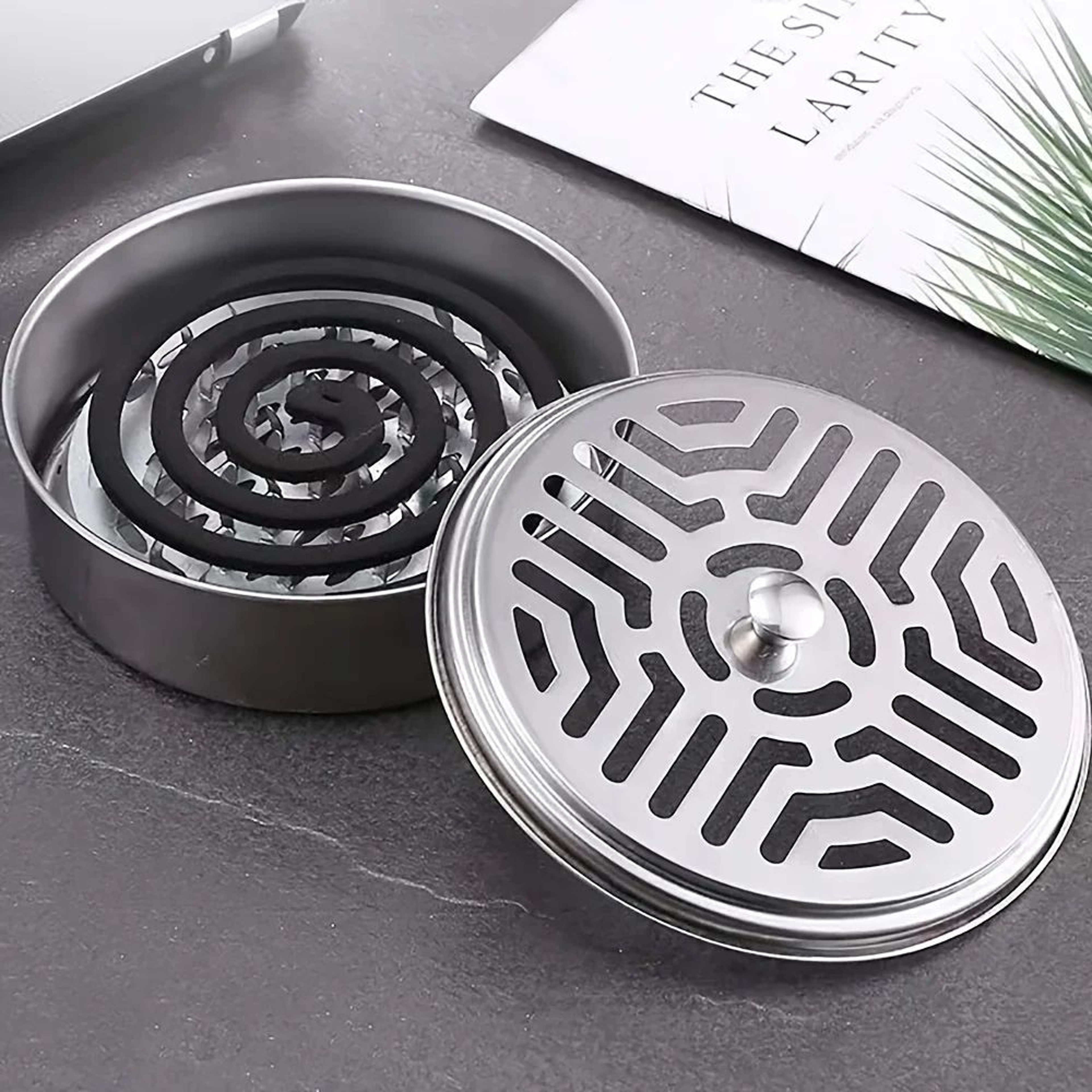 Mosquito Coil Holder With Lid Incense Tray Box 1