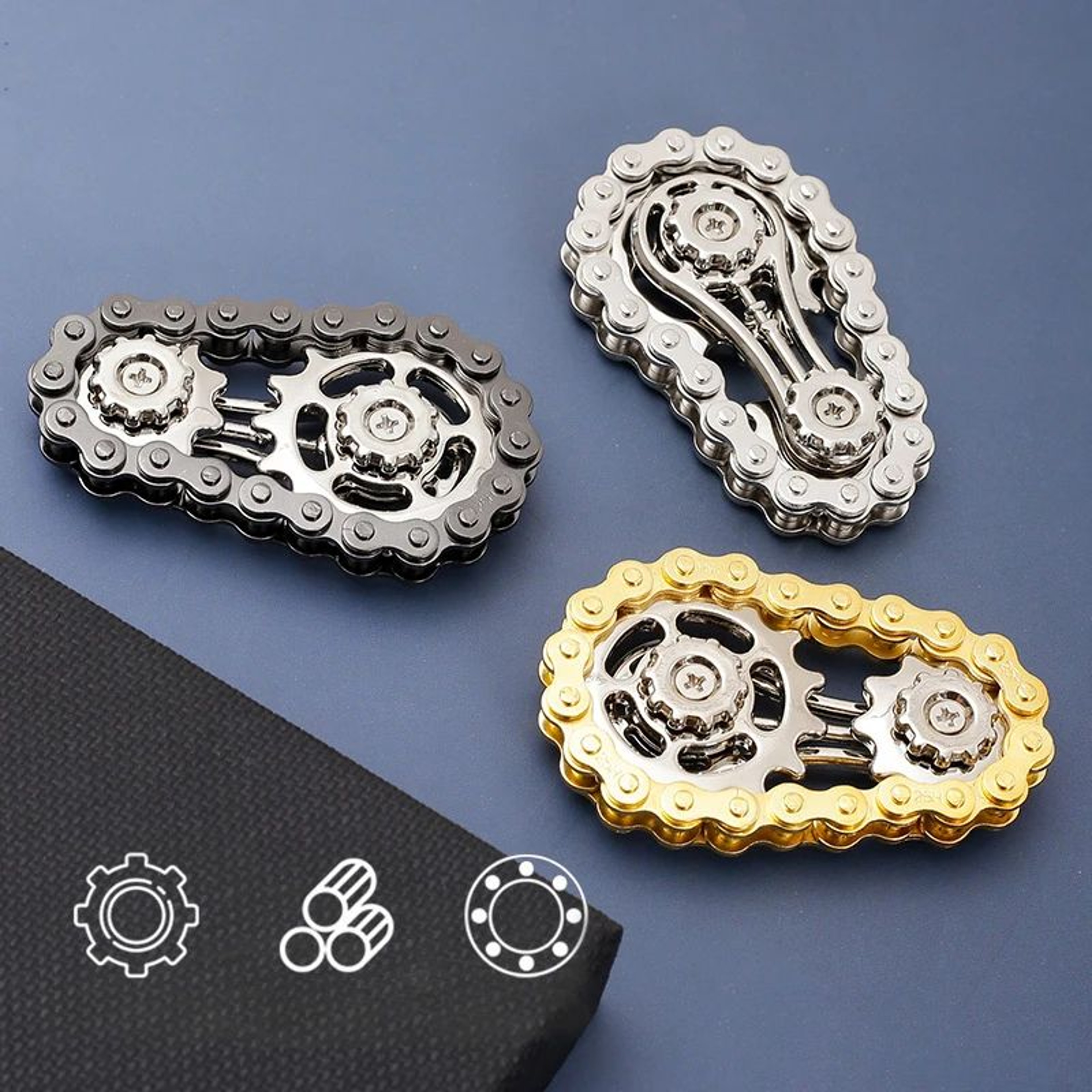 Metal Bike Chain Fidget Spinner Stress Relief Toy 3